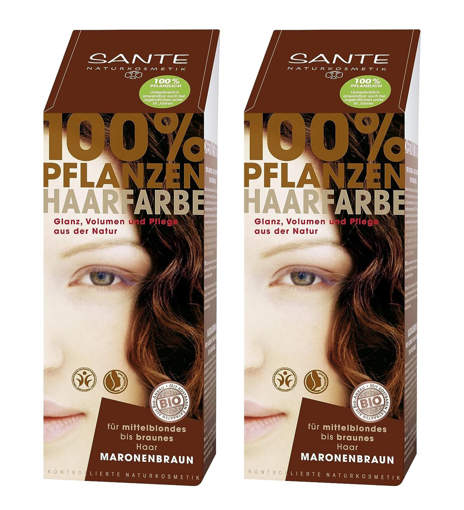 Sante Plant-Based Hair Color Chestnut Brown No Peroxide and Ammonia 100 g (Set of 2)