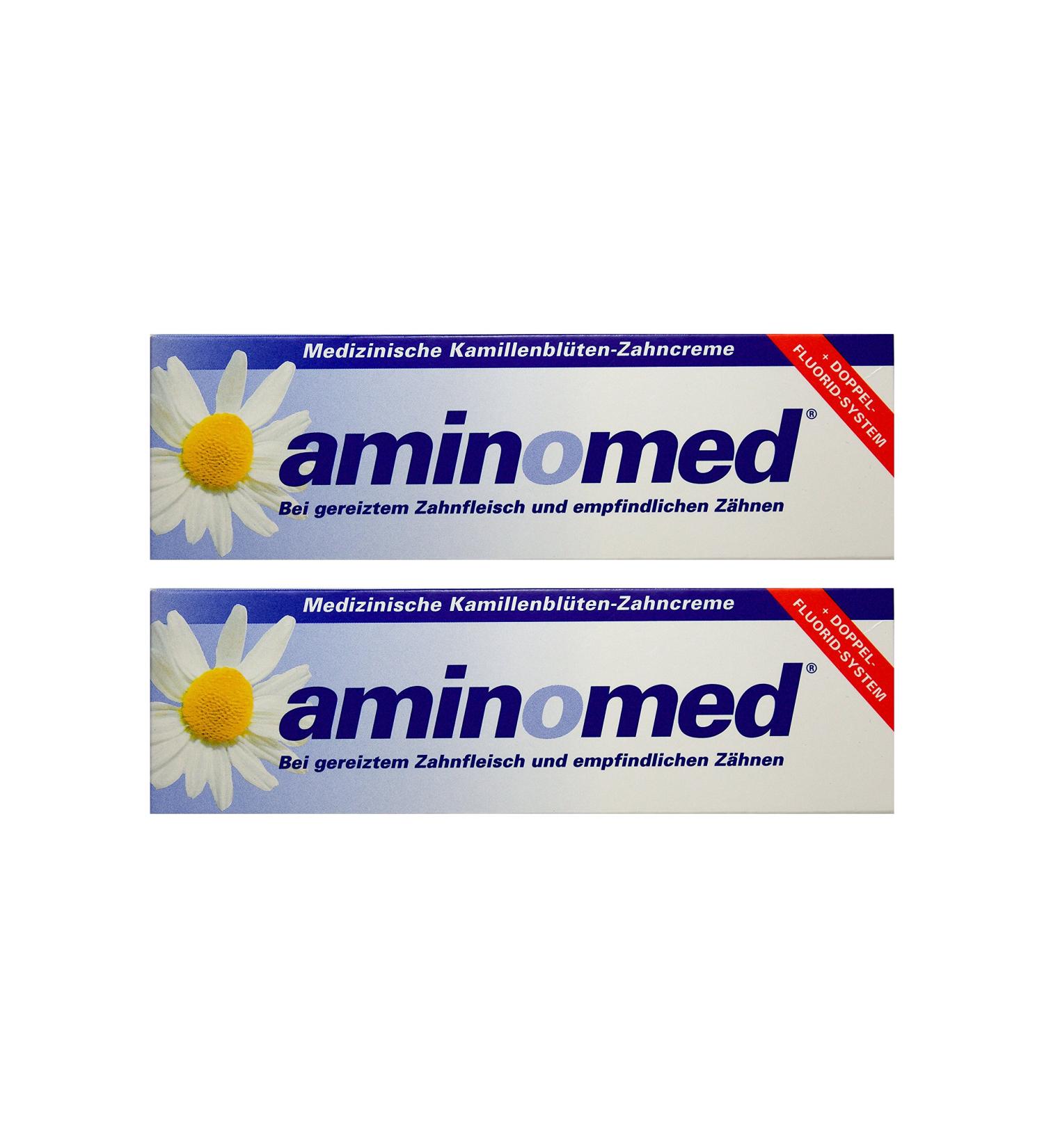 2x 75ml Aminomed for irritated gums & sensitive teeth Chamomile flowers