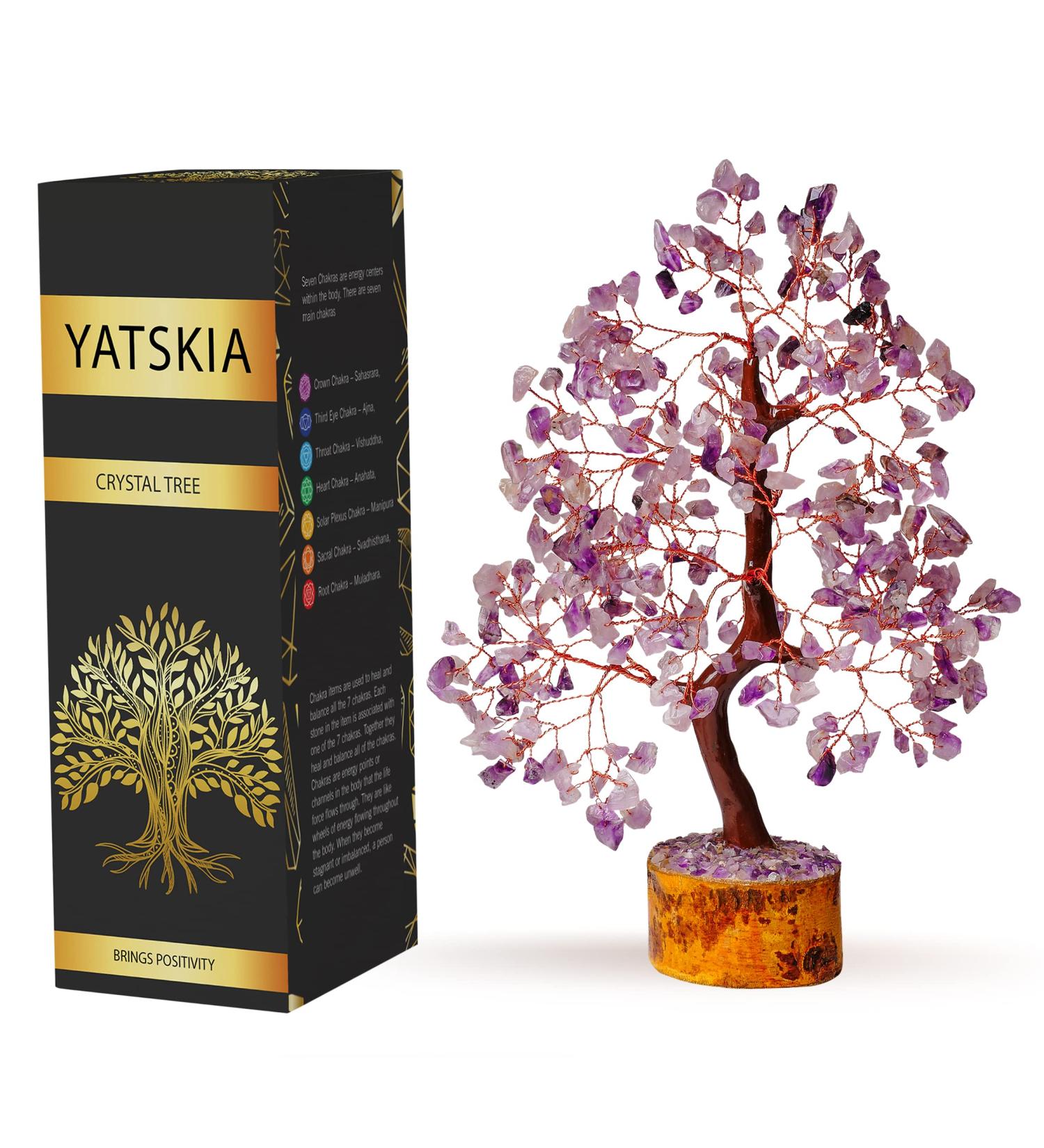 Amethyst Tree of Life Money Tree Feng Shui Decor | Positive Energy Crystal Tree | Spiritual Amethyst Gift | Chakra Tree | 10-12 Inch (Copper Wire) - Buy Online on GoSupps.com