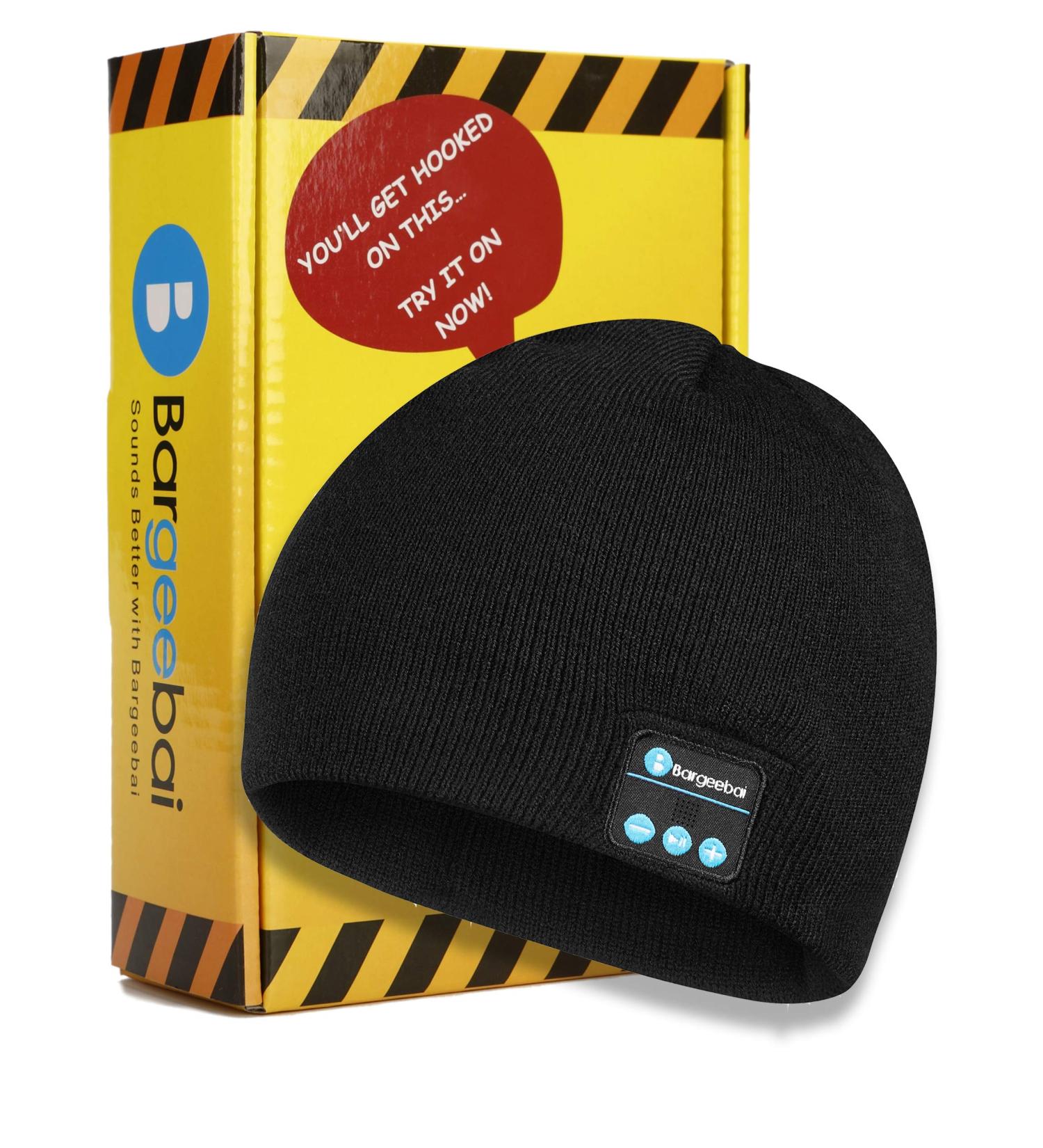 Bargeebai Unisex Beanie Hat with Bluetooth Wireless Speaker - Unique Fall/Winter Tech Gift Under $20 (Black) - Buy Online on GoSupps.com