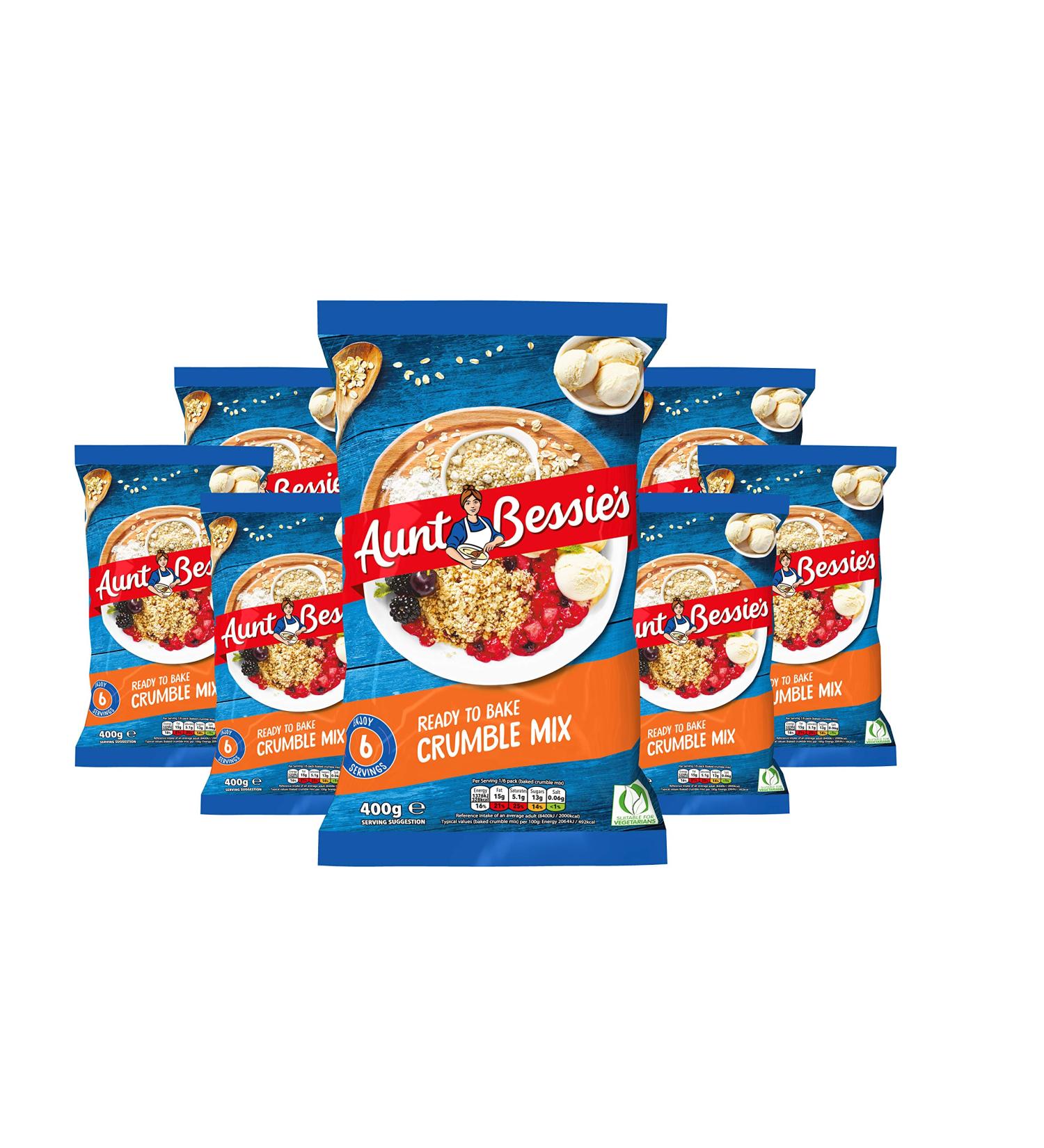 Aunt Bessie's Golden Crumble Mix 400g Sweet Crunchy Crumble 8 pieces