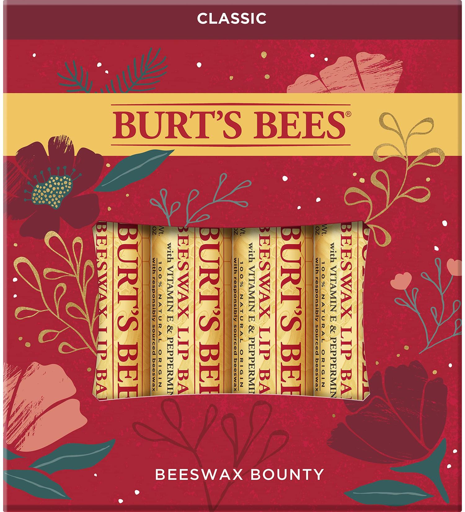 Burt's Bees Holiday Gift Set - 4 Classic Beeswax Lip Balms for Stocking Stuffers - Buy Online on GoSupps.com