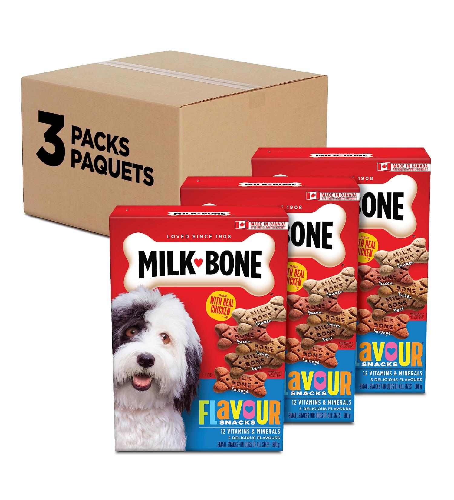 Milk-Bone Flavour Snacks Dog Biscuits Small Sized Dog Treats Assorted Flavours 800g Boxes (Pack of 3) Small Dog 800g (Pack of 3) - Buy Online on GoSupps.com