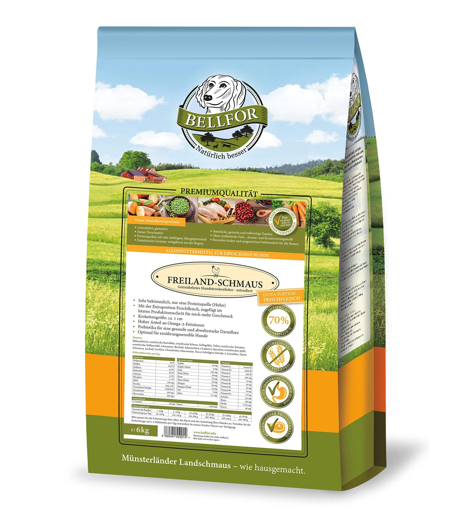 Bellfor Dry Food with Chicken - Outdoor Feast - Freiland-Schmaus - 6.0 kg - Buy Online on GoSupps.com