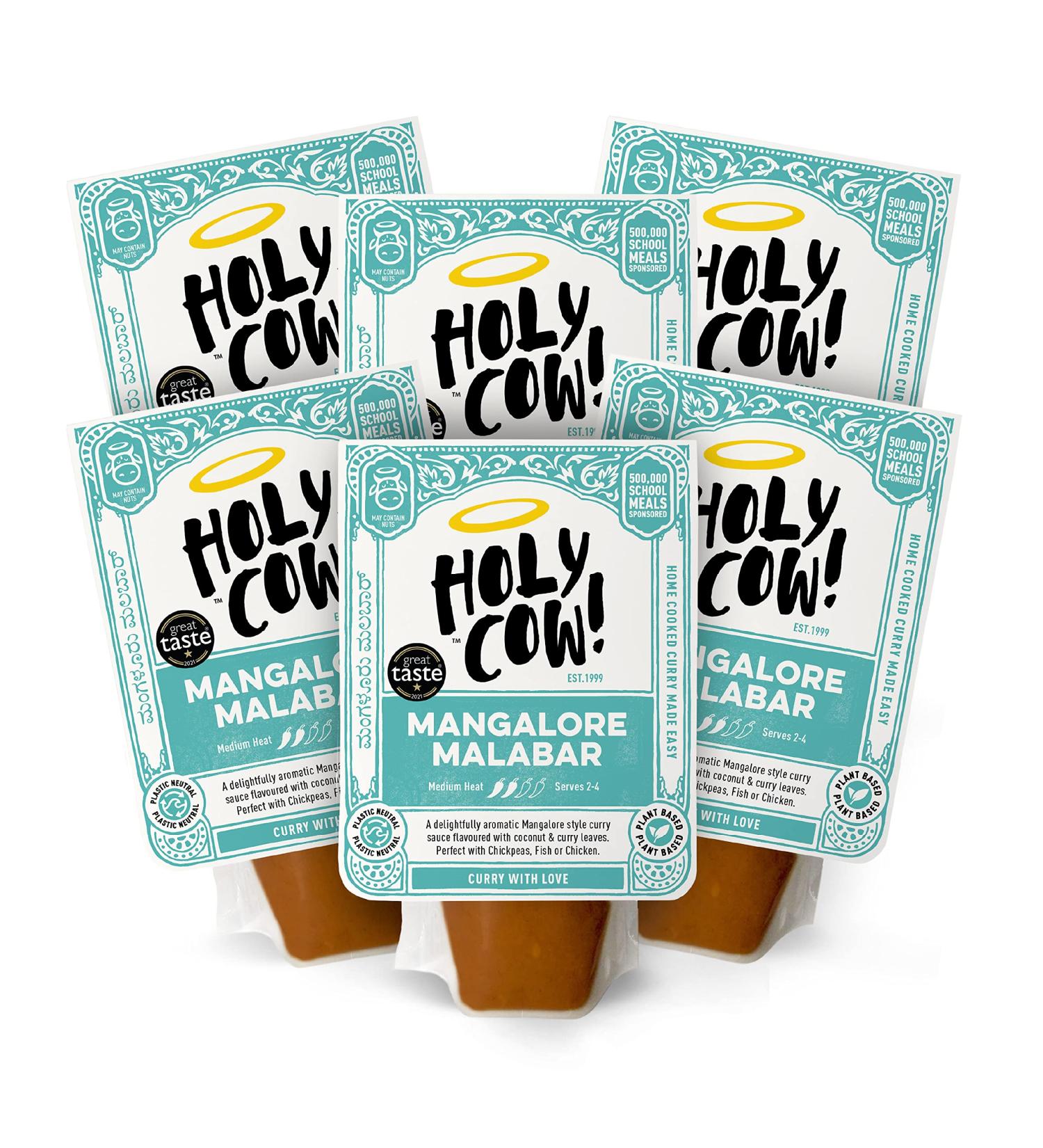 Holy Cow! Indian Curry Sauces : Mangalore Malabar Sauce Curry Kit (6 x 250g) Gluten Free Vegan Curry Recipe Indian Takeaway Meal Kit Cooking Sauce Made with Authentic Curry Paste. Curry Gift Set - Buy Online on GoSupps.com