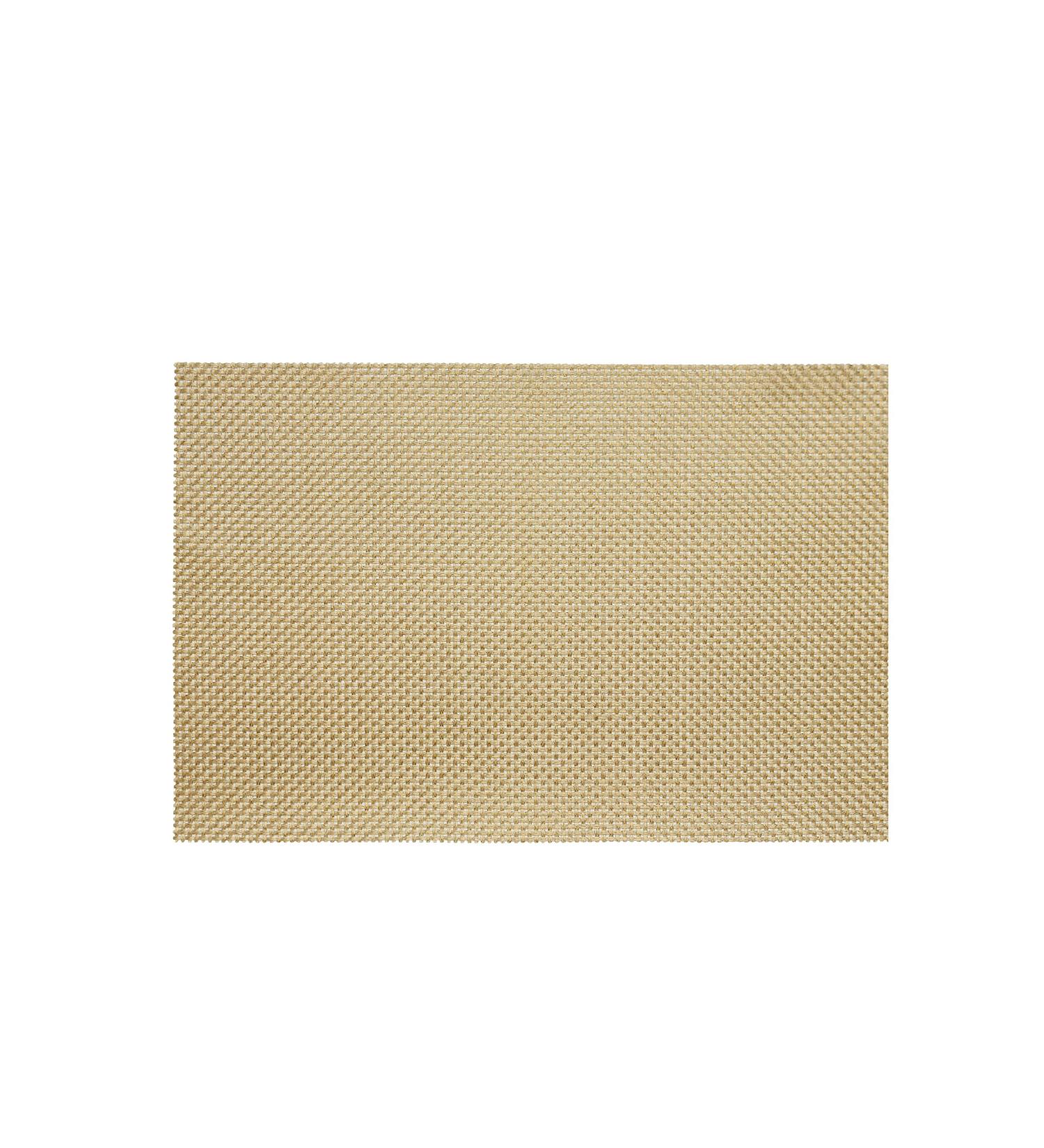 Set of 2 Metallic Basketweave Vinyl Placemat 13 x 19 Wipes Clean Gold Gold 13 x 19