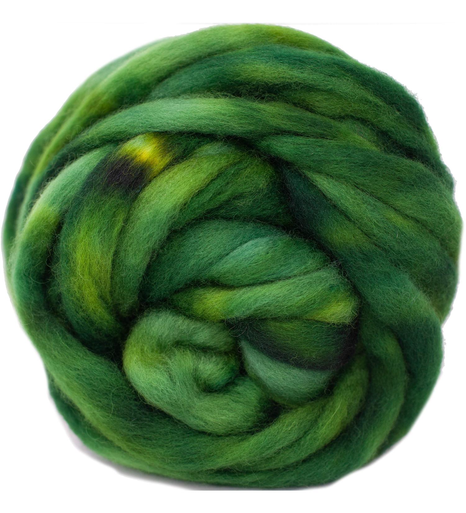 Wool Roving Hand Dyed. Super Soft BFL Combed Top Pre-Drafted for Easy Hand Spinning. Artisanal Craft Fiber ideal for Felting  Weaving  Wall Hangings and Embellishments. 1 Ounce. Hunter Green 1 oz Hunter Green - Buy Online on GoSupps.com