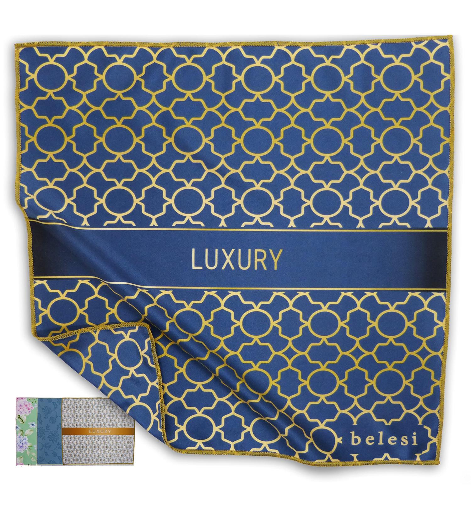 Belesi XXL Microfiber Cloth - Optician Quality Cleaning for Smartphones Tablets Glasses & More | 30x30cm Luxury Blue Display Cloth - Buy Online on GoSupps.com