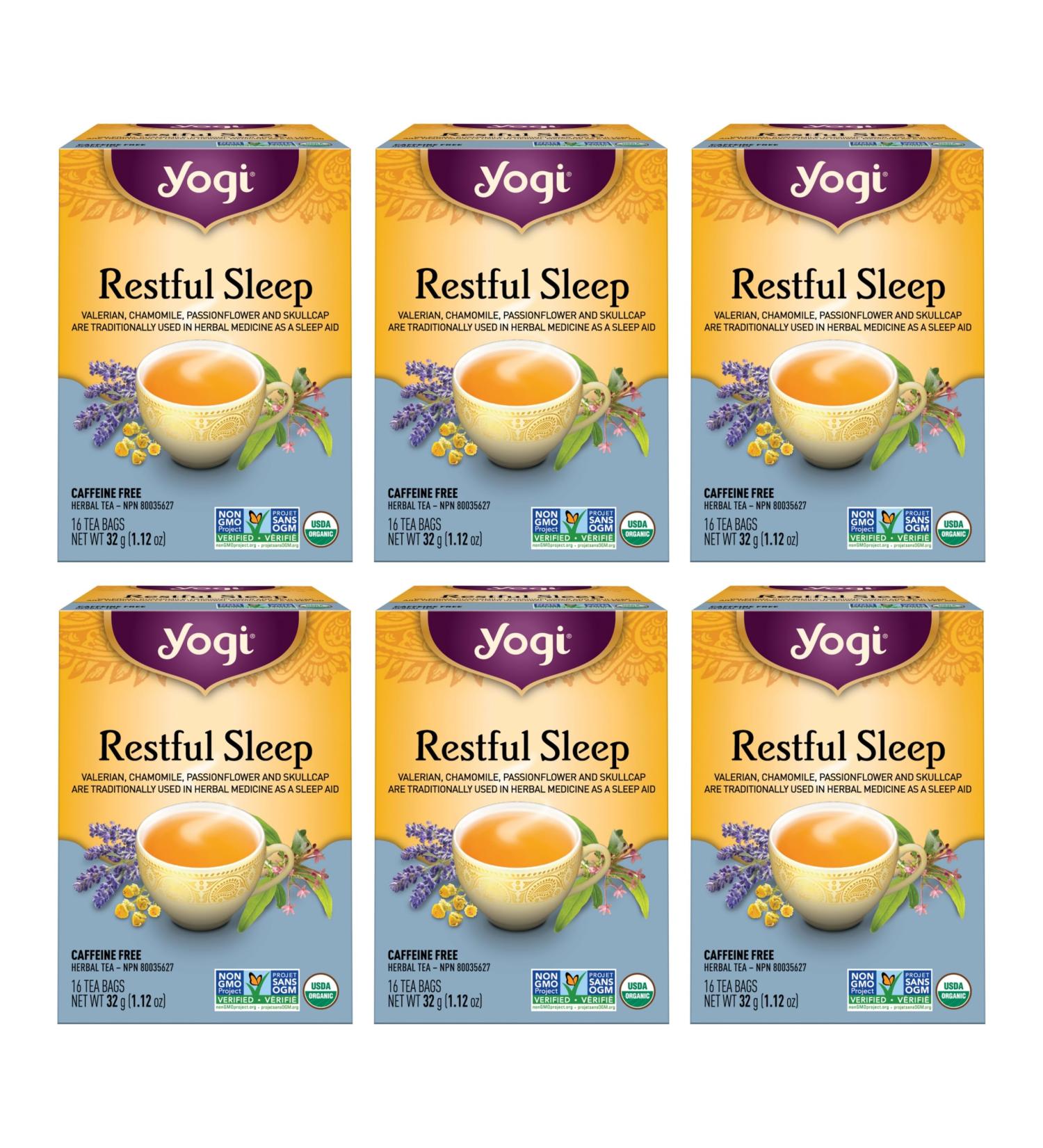 Yogi Tea - Restful Sleep Tea - 6 Pack 96 Tea Bags Total - Buy Online on GoSupps.com
