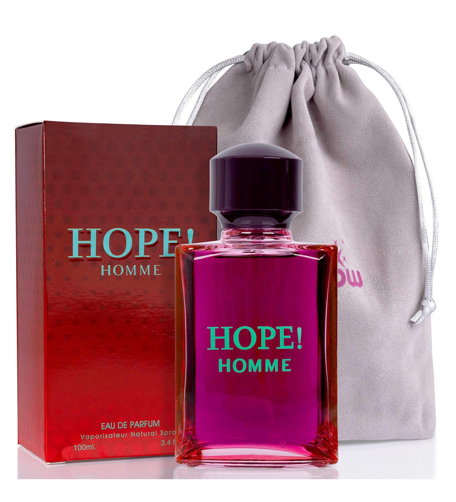 NovoGlow Hope Homme for Men - 100ml Eau De Parfum Spray for Men - Spicy Floral & Intense Fragrance Warm Scent Lasts All Day Long Includes Carrying Pouch Gift for Men for All Occasions - Buy Online on GoSupps.com