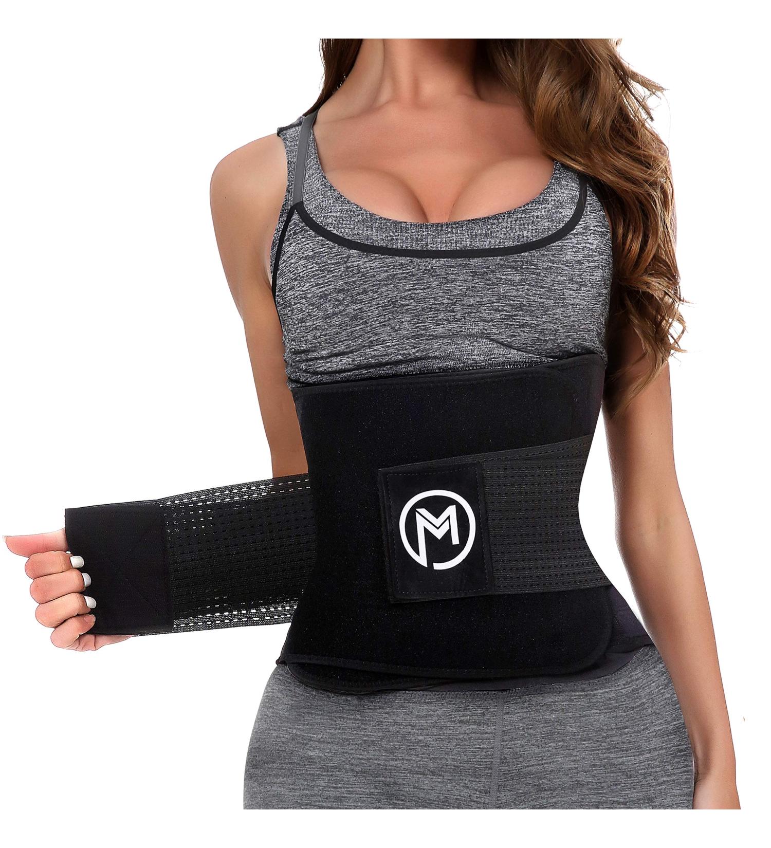Mermaid's Mystery Waist Trimmer Belt for Women Men - Black, Size M (31-42) - Sport Sweat Workout Body Shaper Sauna - Buy Online on GoSupps.com