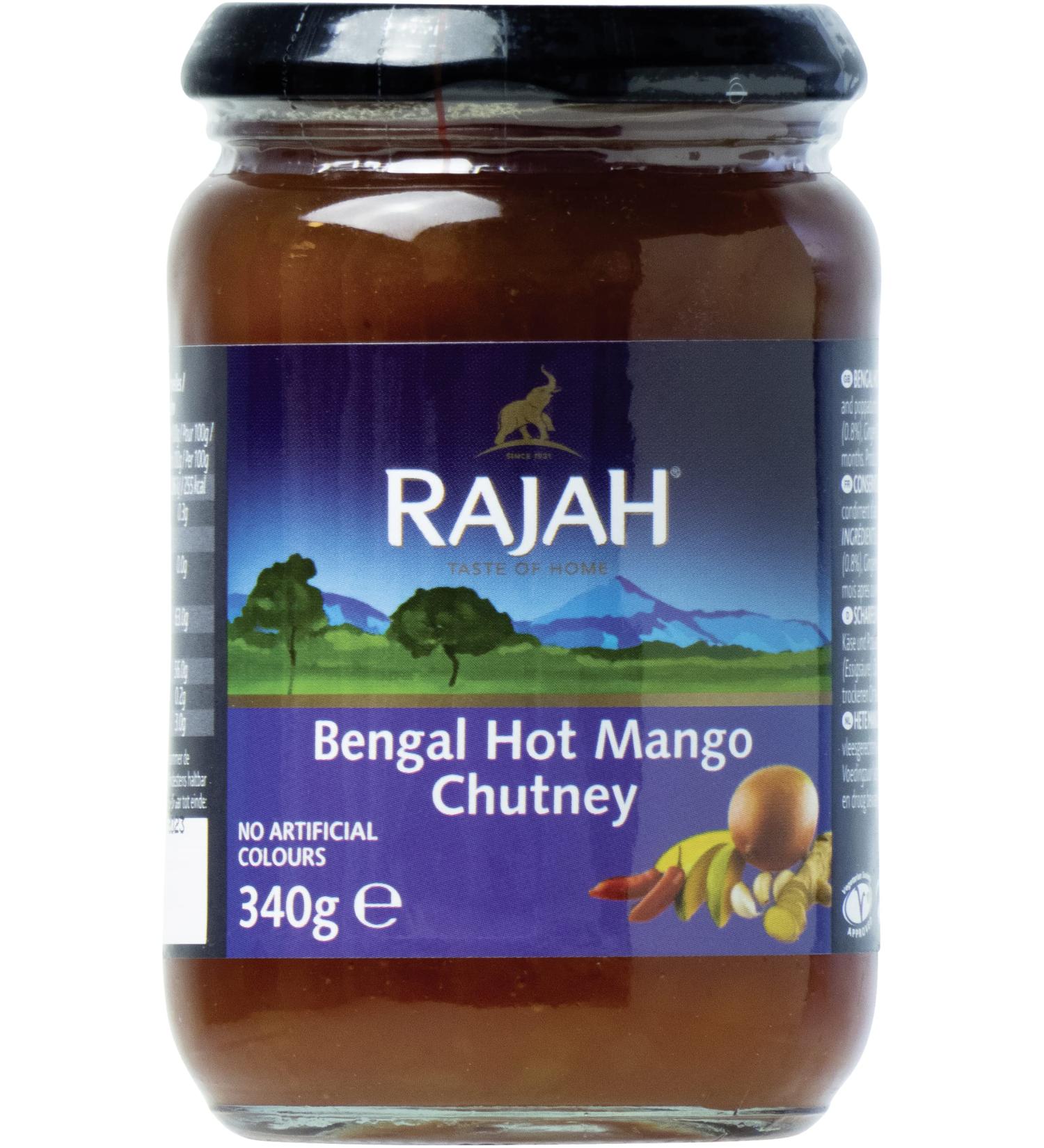 Rajah Bengal Mango Chutney - Fruity & Spicy 2 x 340g | Perfect for Meat Fish Cheese & Dips | International Shipping Available - Buy Online on GoSupps.com