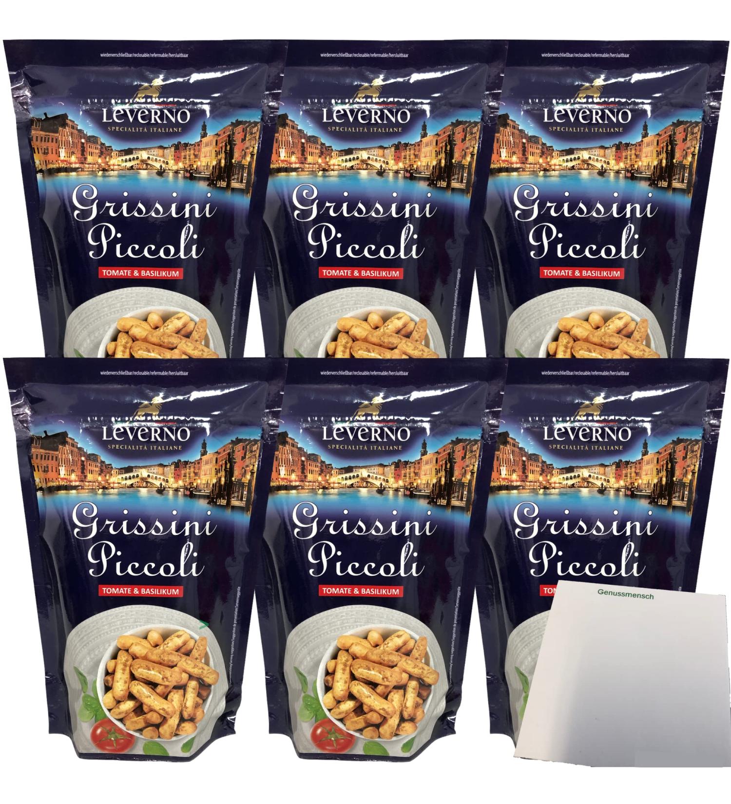 Leverno Grissini Piccoli Tomato & Basil 6-Pack - Authentic Italian Snack | International Shipping Available - Buy Online on GoSupps.com