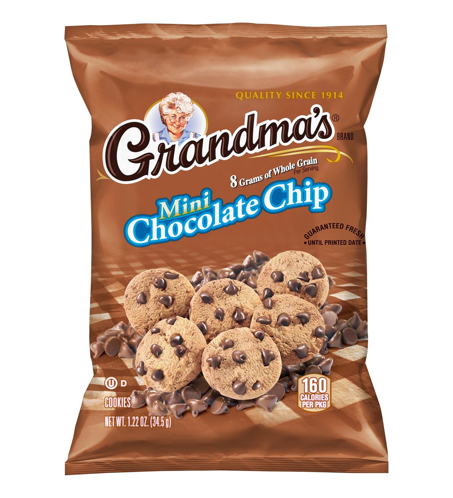 Grandma's Mini Whole Grain Chocolate Chip Cookies - 1.22 oz (80 Pack) | Healthy Snack - Buy Online on GoSupps.com
