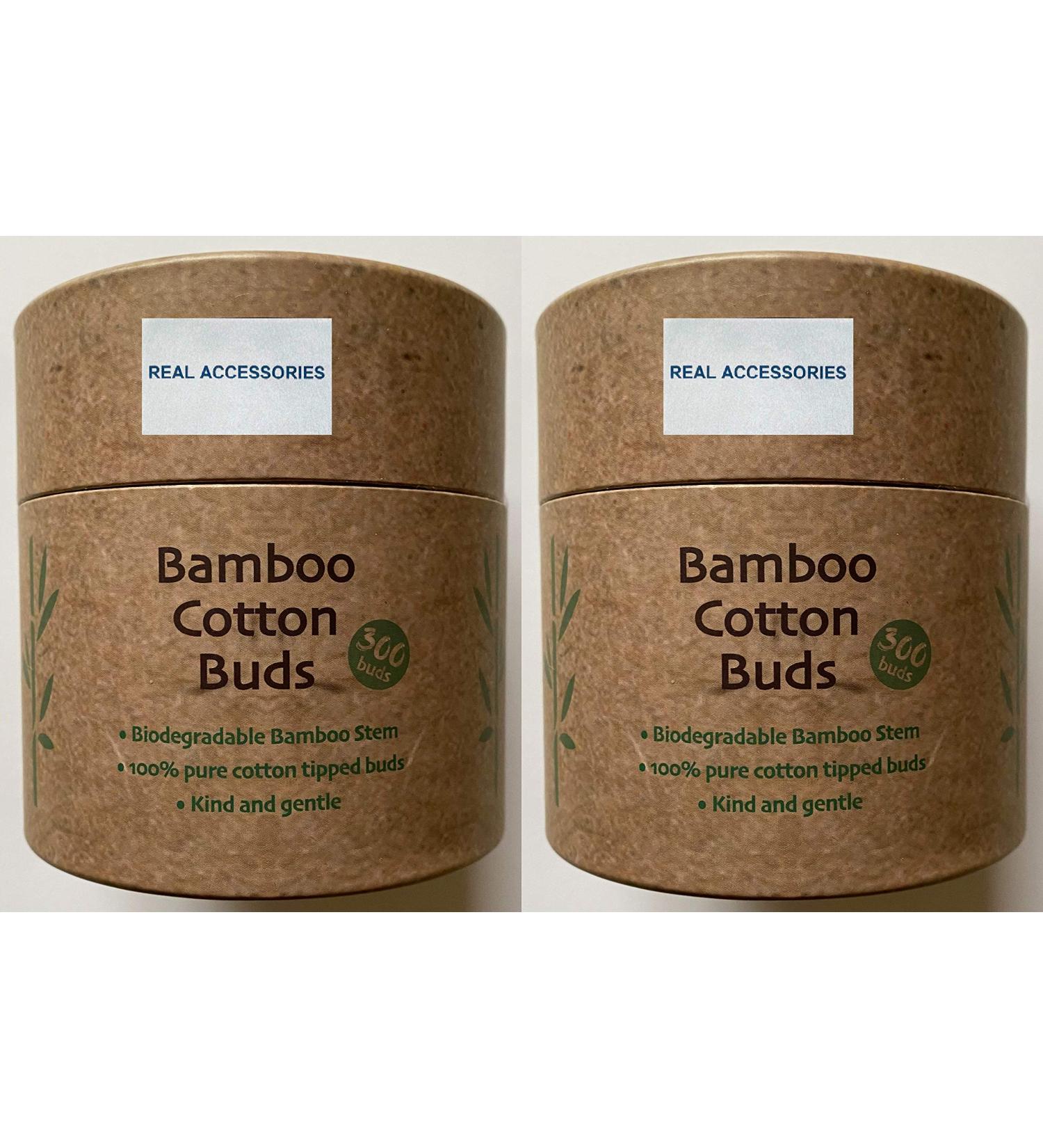 600 Premium Biodegradable Cotton Buds - Plastic Free Q Tips Swabs for Ear Cleaning and Makeup - 2 X 300 Pack - Buy Online on GoSupps.com