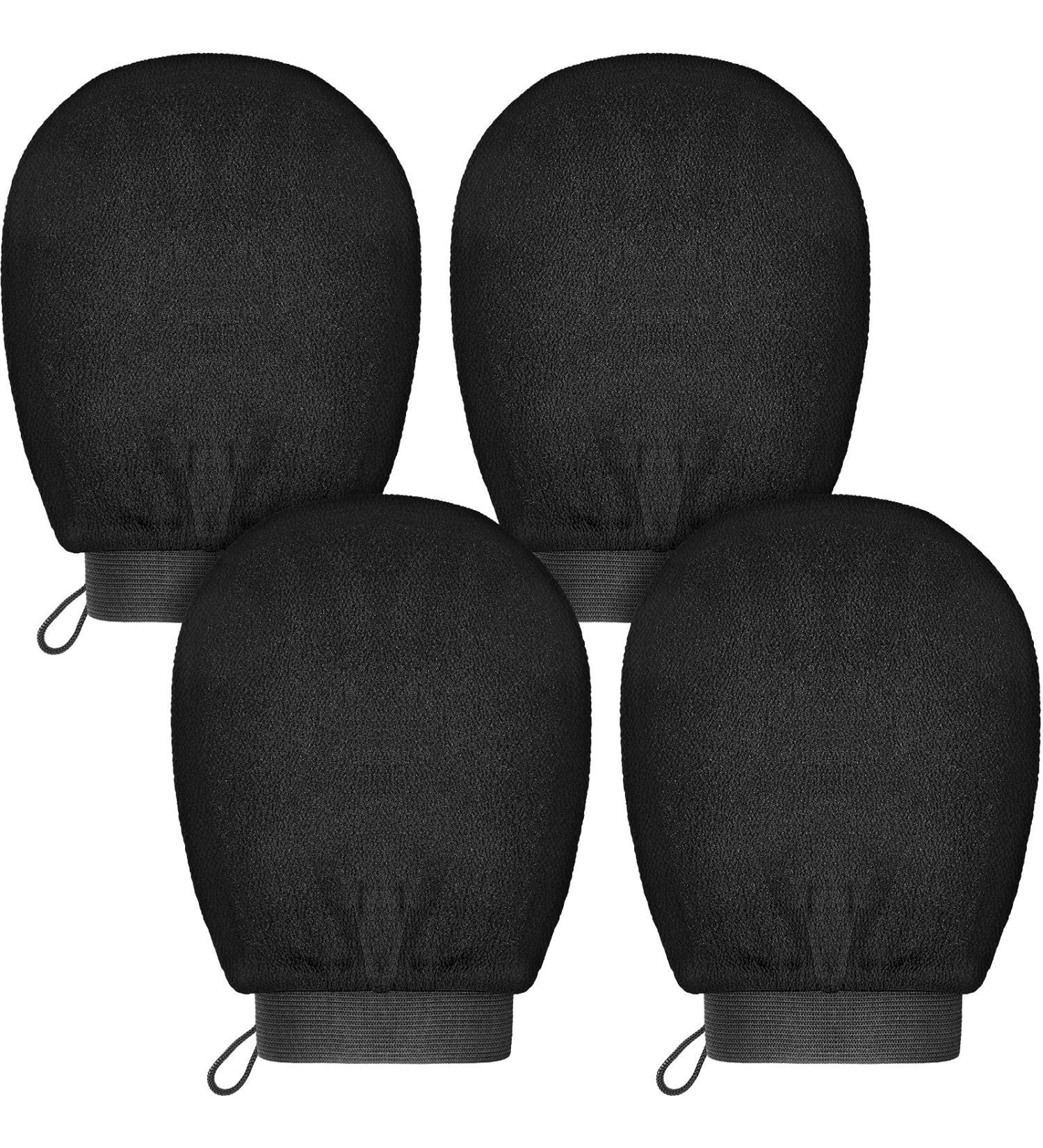 Korean Exfoliating Gloves Set for Body Scrubbing - 4 Pack Exfoliating Mitts for Women | Dead Skin Exfoliator for Bath and Shower Spa - Buy Online on GoSupps.com