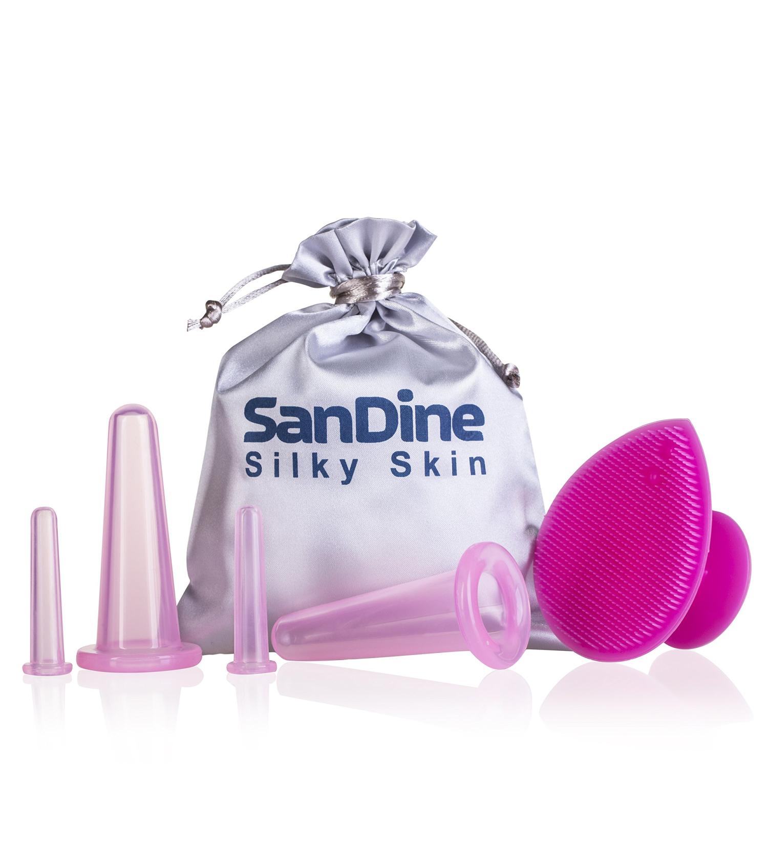 Sandine Pink Cupping Therapy Set for Facial Contouring and Cellulite Reduction - Buy Online on GoSupps.com