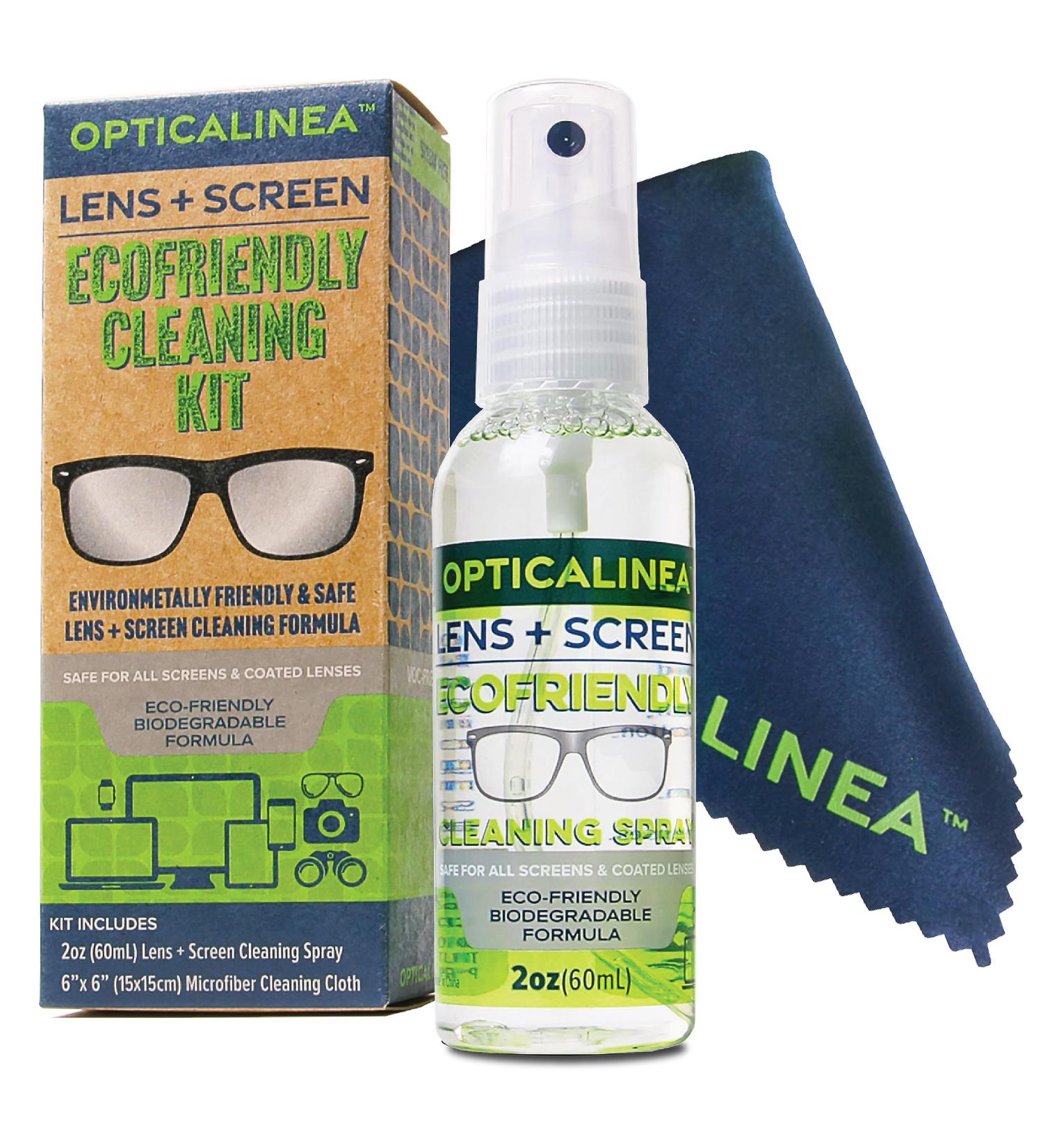 ECOFRIENDLY Lens & Screen Cleaning Spray - Alcohol-Free Eye Glass Cleaner for Eyeglasses Sunglasses Screens & More (2oz Kit) International Shipping Available - Buy Online on GoSupps.com