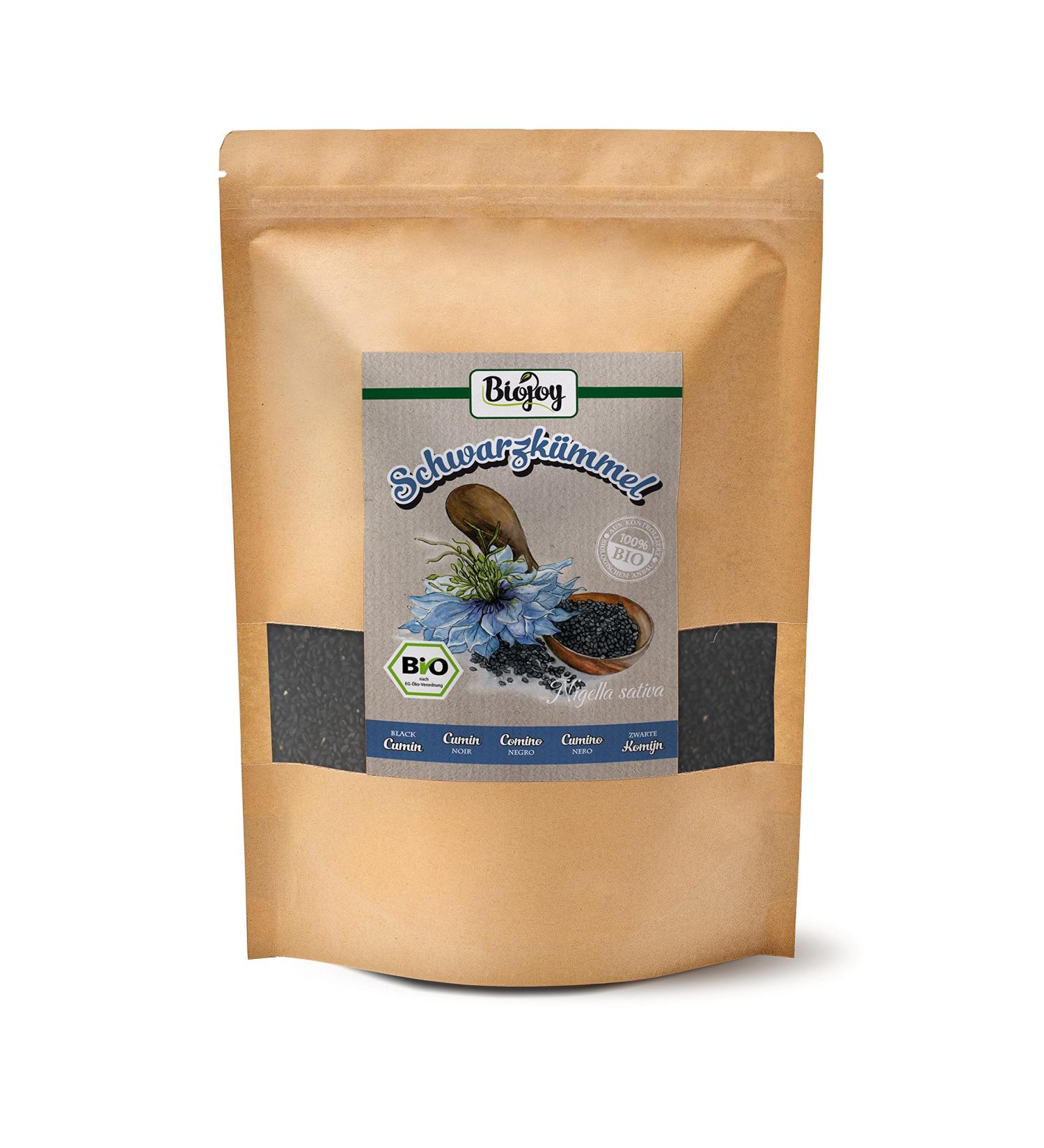 Biojoy Organic black cumin (1kg) dried and whole Black cumin seeds (Nigella sativa) - Buy Online on GoSupps.com
