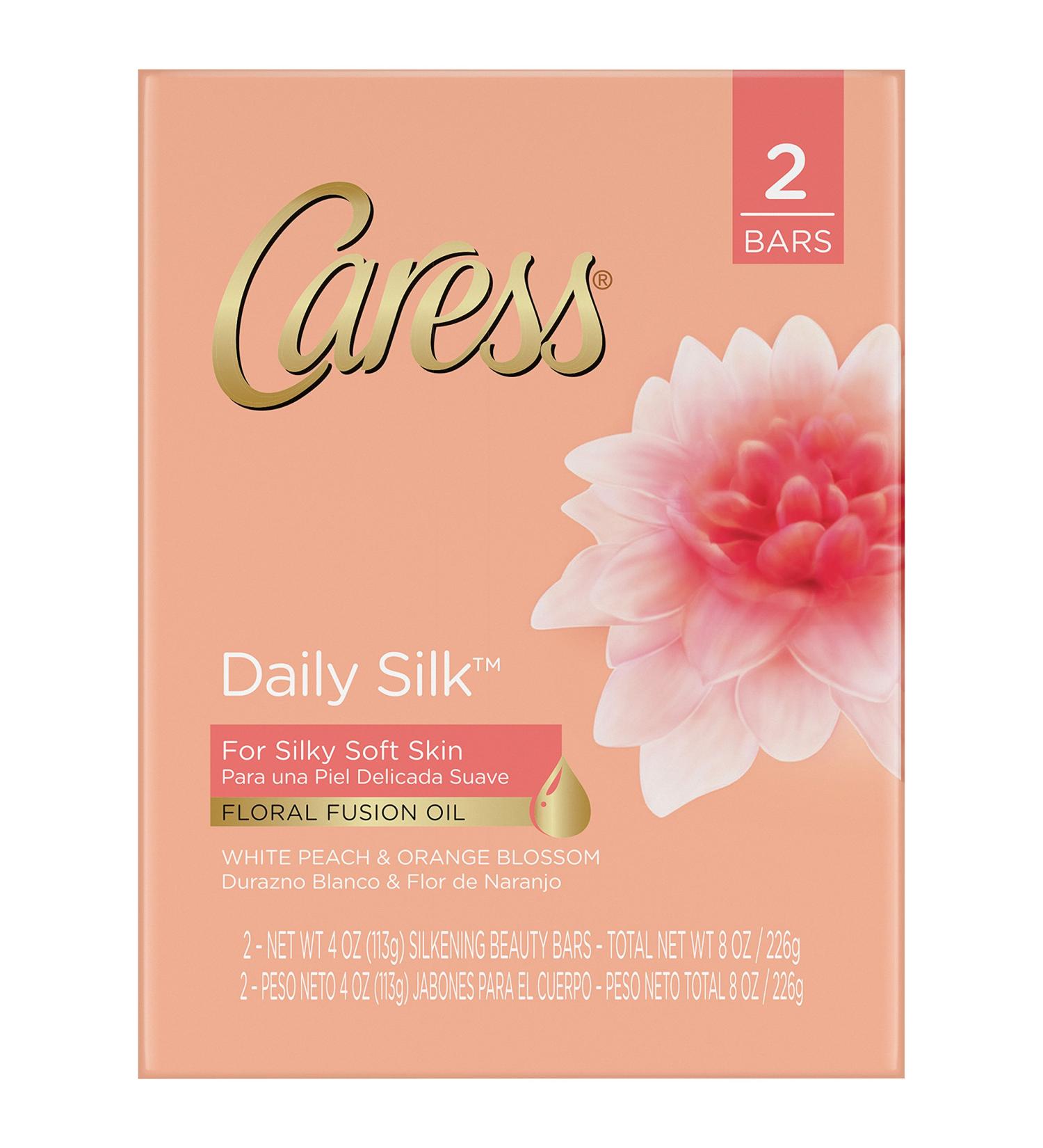 Caress Silk Beauty Bar Soap - 2x4 Ounce Bars for Silky Soft Skin - With Silk Extract and Floral Oil Essence - 8 Ounce Total - Buy Online on GoSupps.com