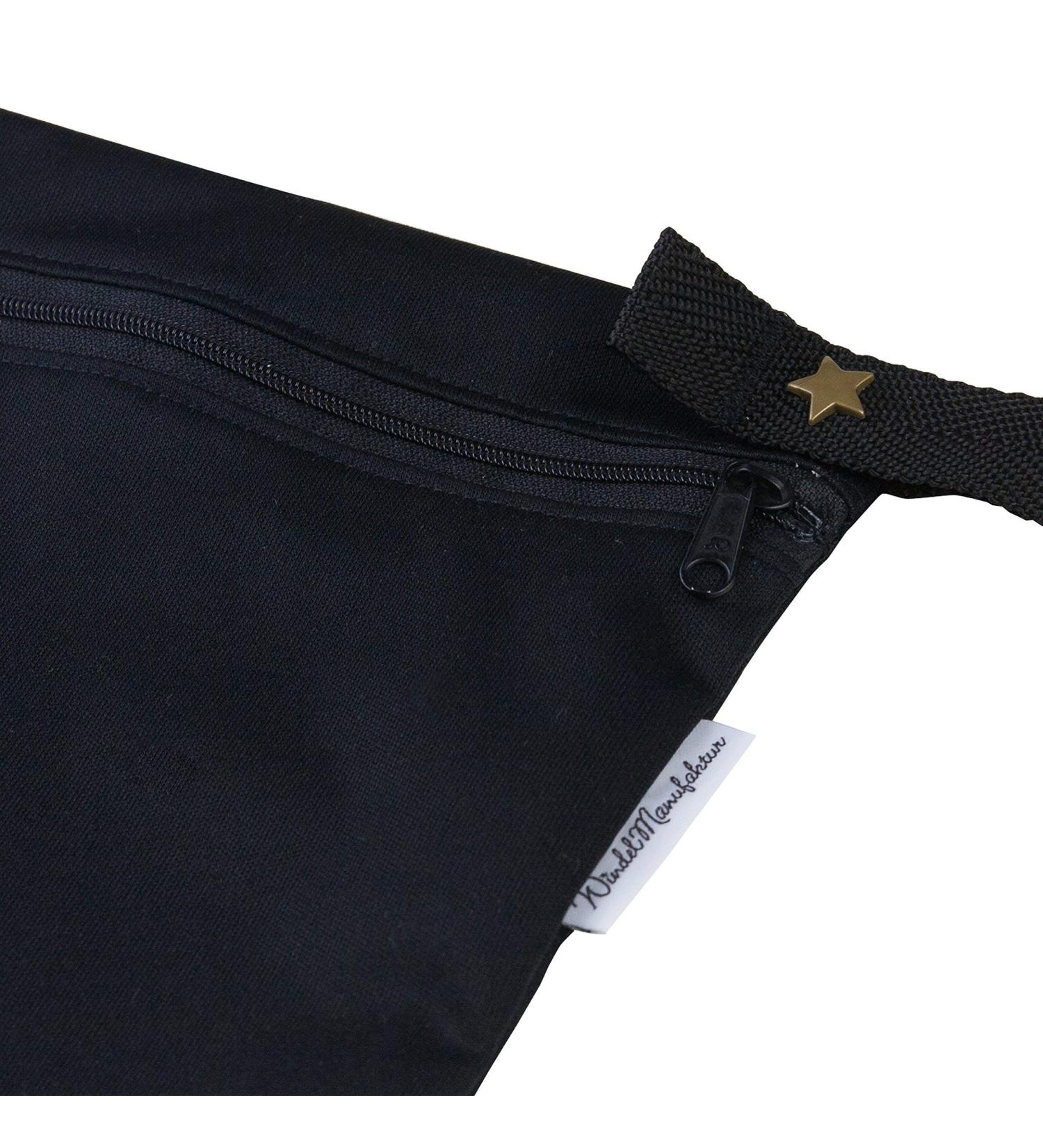 Windelmanufaktur Wetbag breathable and water-repellent wet bag - Made in Germany (small black) small black