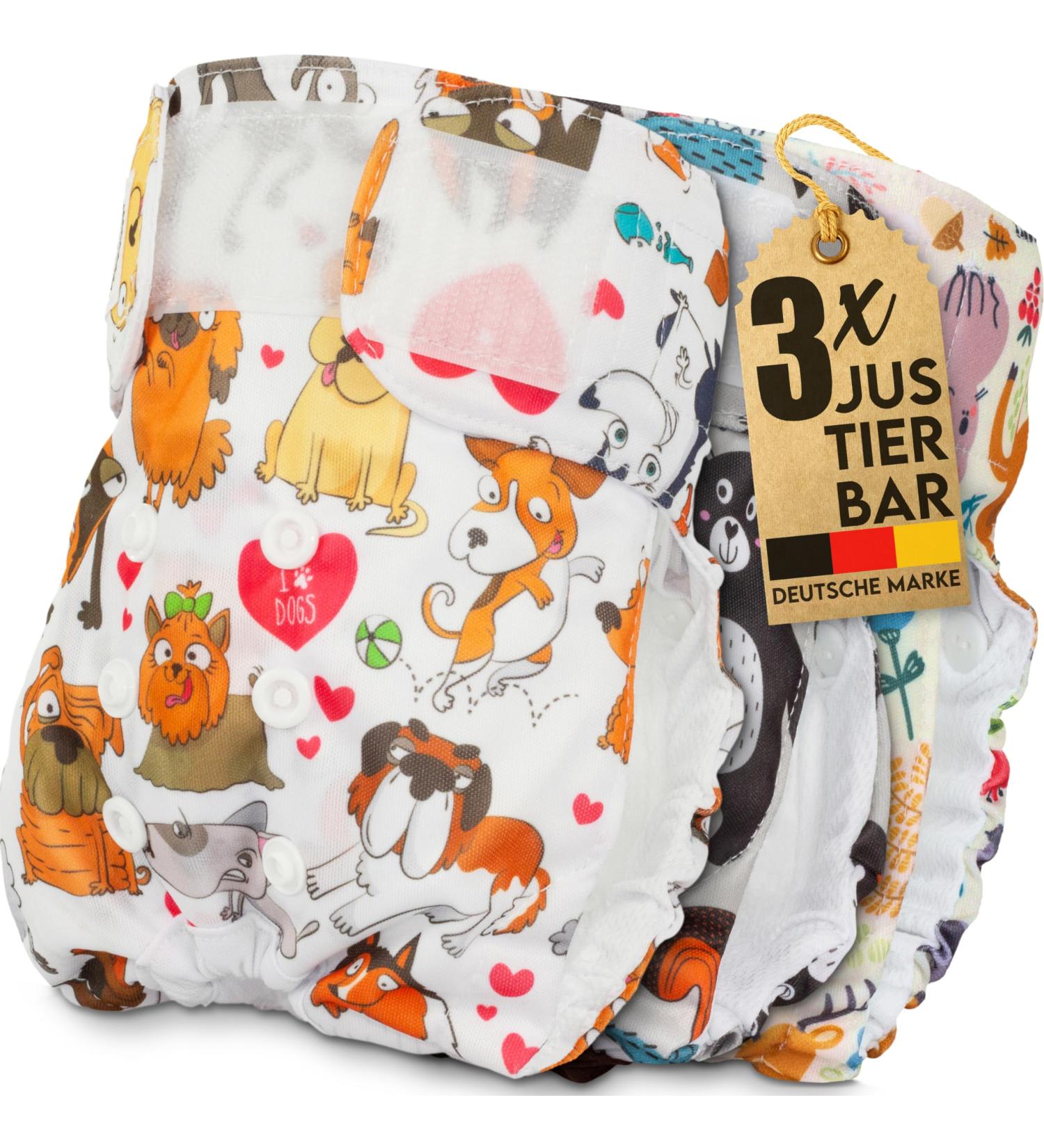 Dog is K nig Dog Diapers for Bitches - 3 pcs Suction-Strong Rainy Trousers 3-Way Adjustable Eco-Friendly XL (65-82cm) for Heat & Incontinence - Buy Online on GoSupps.com