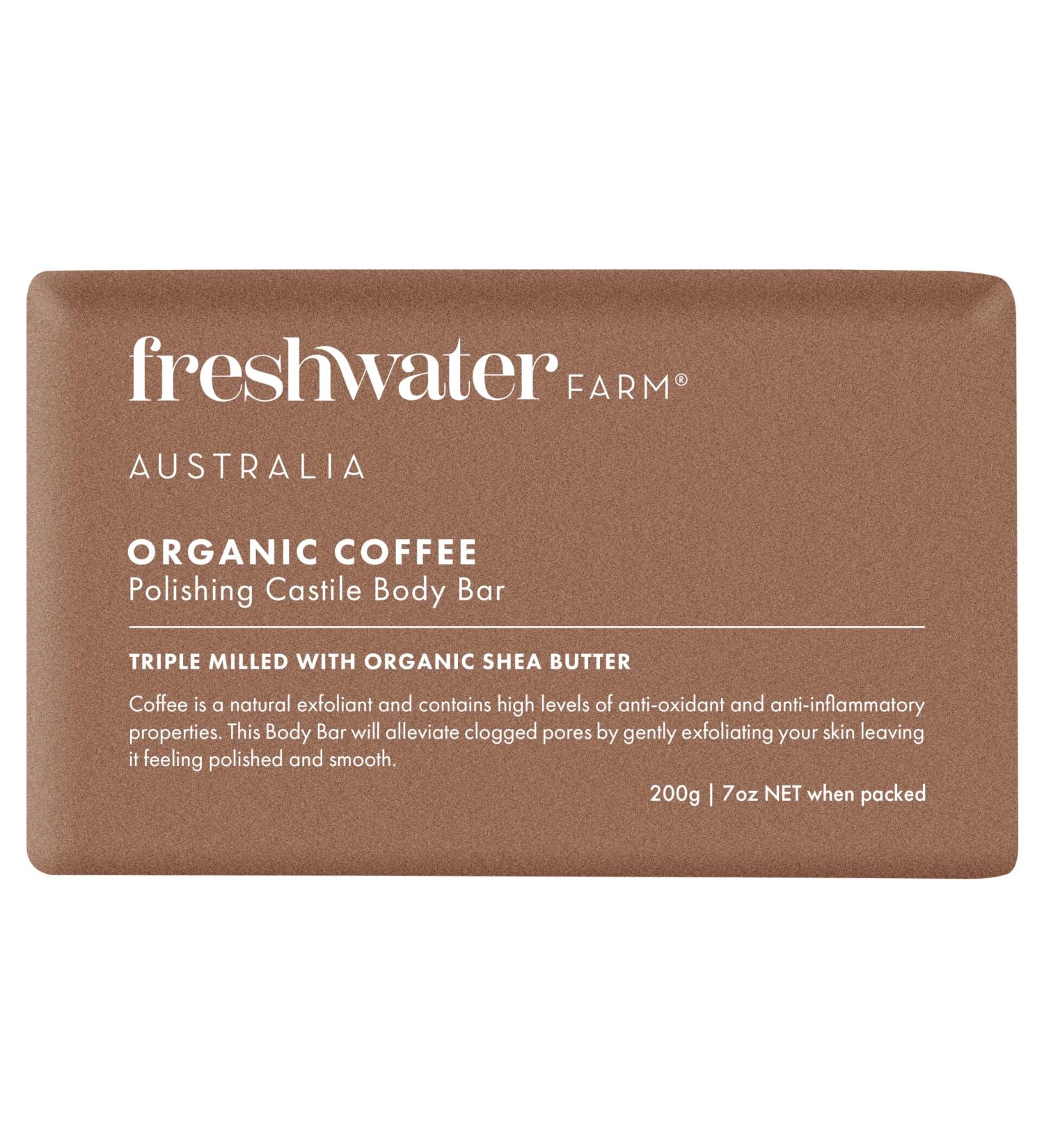 Buy Organic Coffee Polishing Castile Body Bar | Triple-Milled Natural Soap with Organic Shea Butter - Buy Online on GoSupps.com