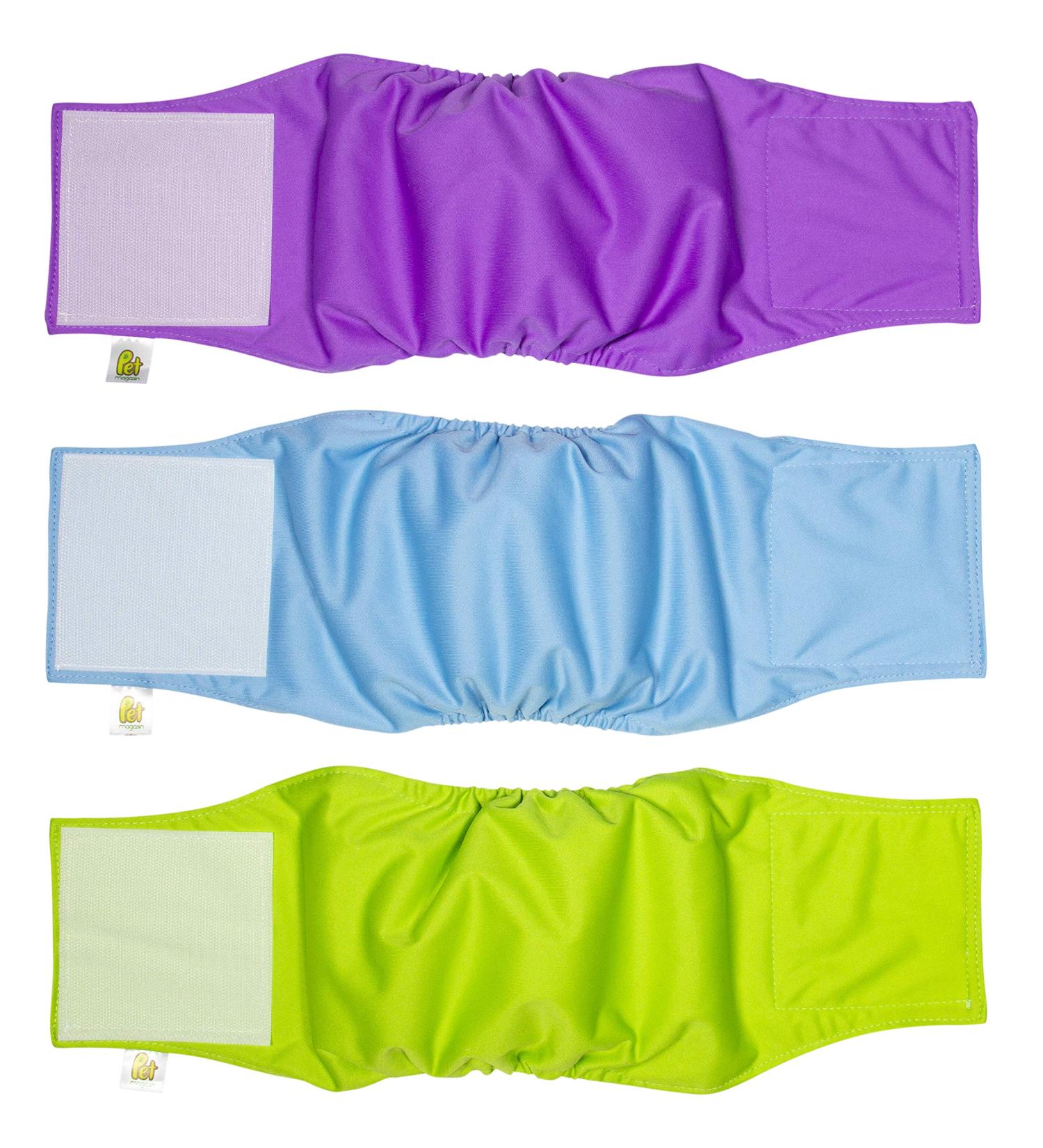 PET MAGASIN Belly Band Diapers for Male Dogs - 3-Pack (Small Blue Green Purple) | Best Comfort & Leak Protection - Buy Online on GoSupps.com