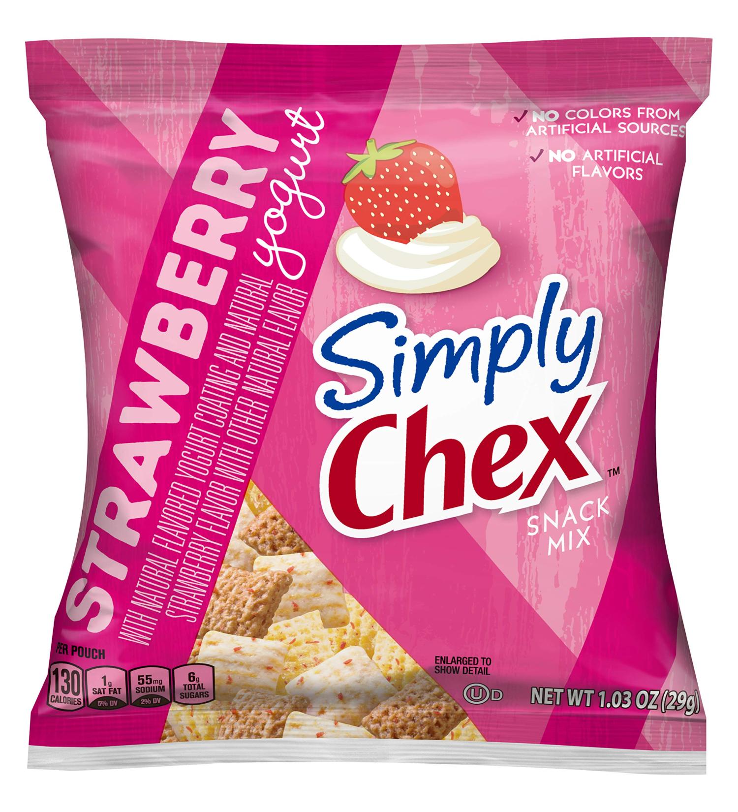 Simply Chex Mix Strawberry Yogurt 1.03 Oz - 60 Count Pack | Snack Mix Delight - Buy Online on GoSupps.com