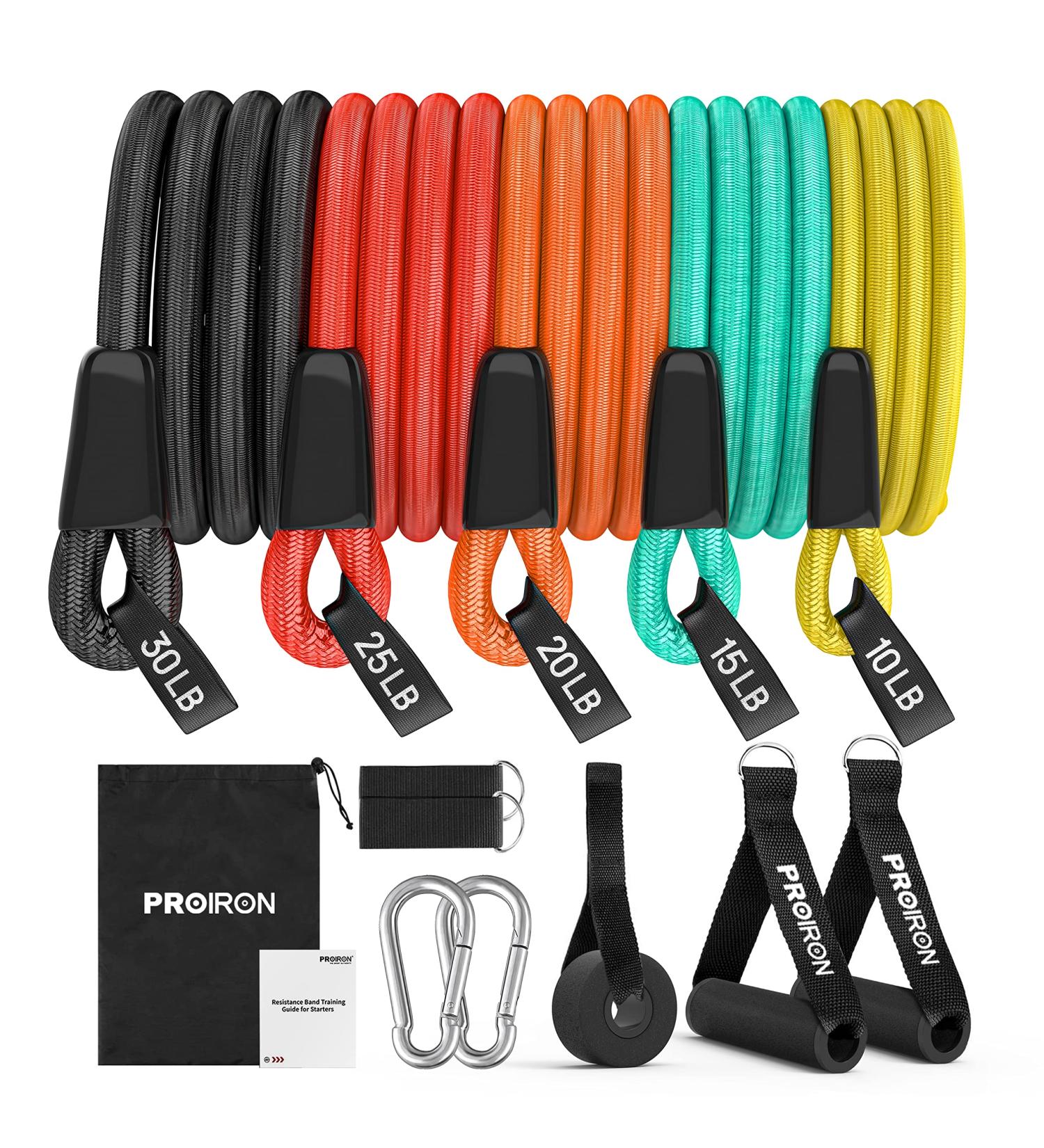PROIRON Resistance Bands Set for Men and Women - Fitness Tubes with Handles for Home Gym Training - Buy Online on GoSupps.com