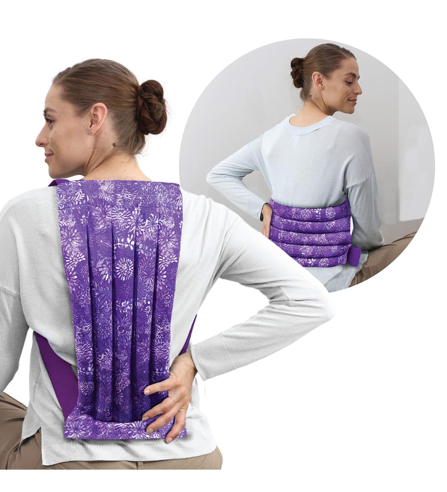 Nature Creation Microwave Heating Pad for Back & Spine - Purple Flowers Design - Hot/Cold Pack for Back Pain Relief - Reusable & Microwavable - 1 Pack - Buy Online on GoSupps.com