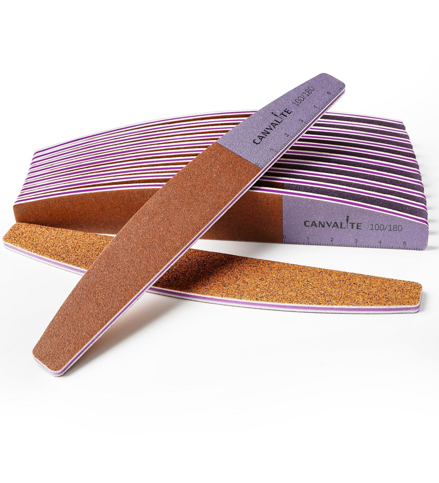 Canvalite 12pk Professional Nail Files for Gel Nails - Double-Sided 100/180 Grit Washable & Reusable Nail Buffer Block - Ideal for Salon & Home Use - Buy Online on GoSupps.com
