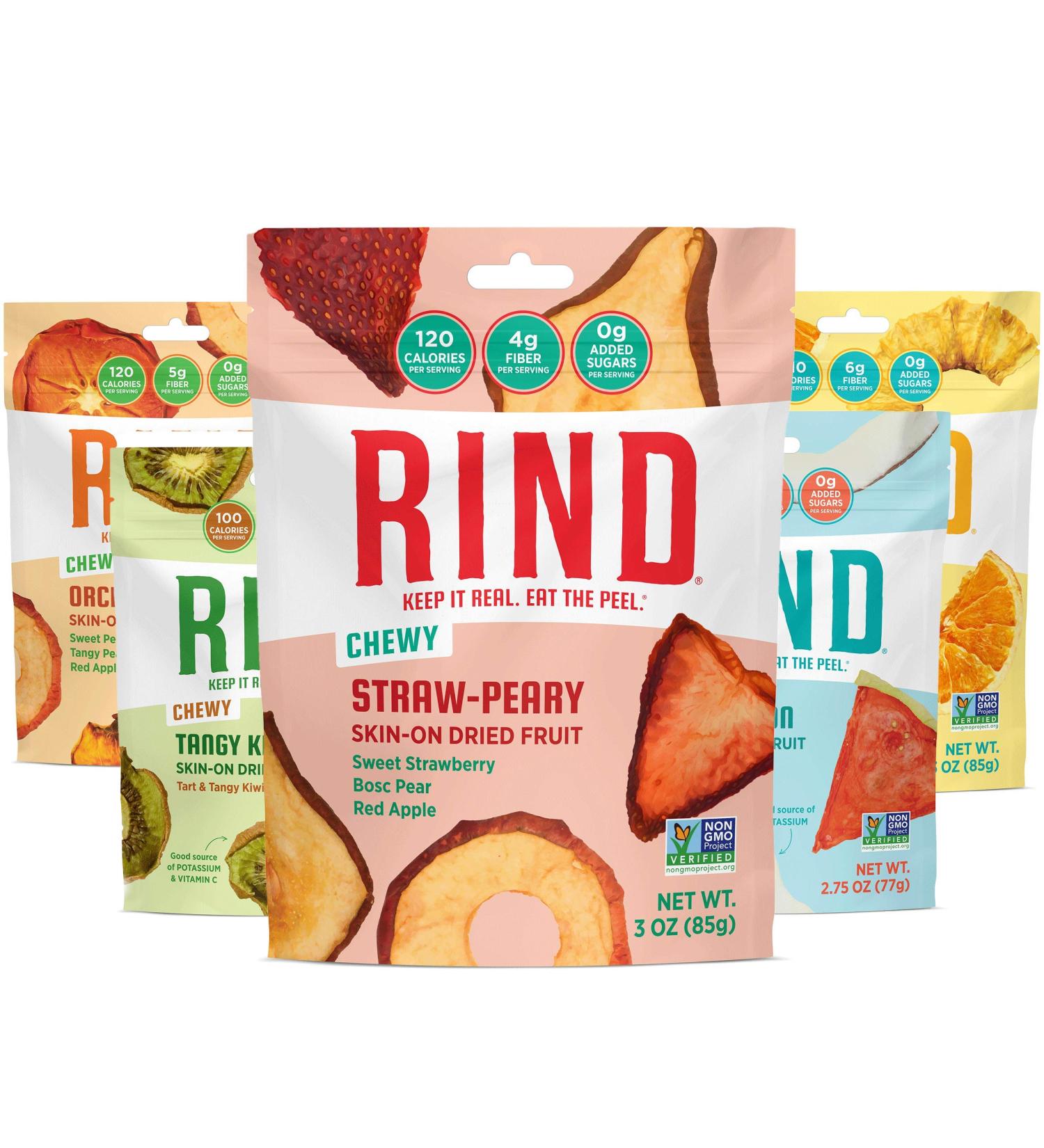 RIND Snacks Dried Fruit Superfood Variety Pack | No Added Sugar | Tangy Kiwi, Straw-Peary, Coco-Melon, Orchard & Tropical Blend | High Fiber, Vegan, Paleo | Non-GMO | 5 Pack, 2.75-3oz Each - Buy Online on GoSupps.com