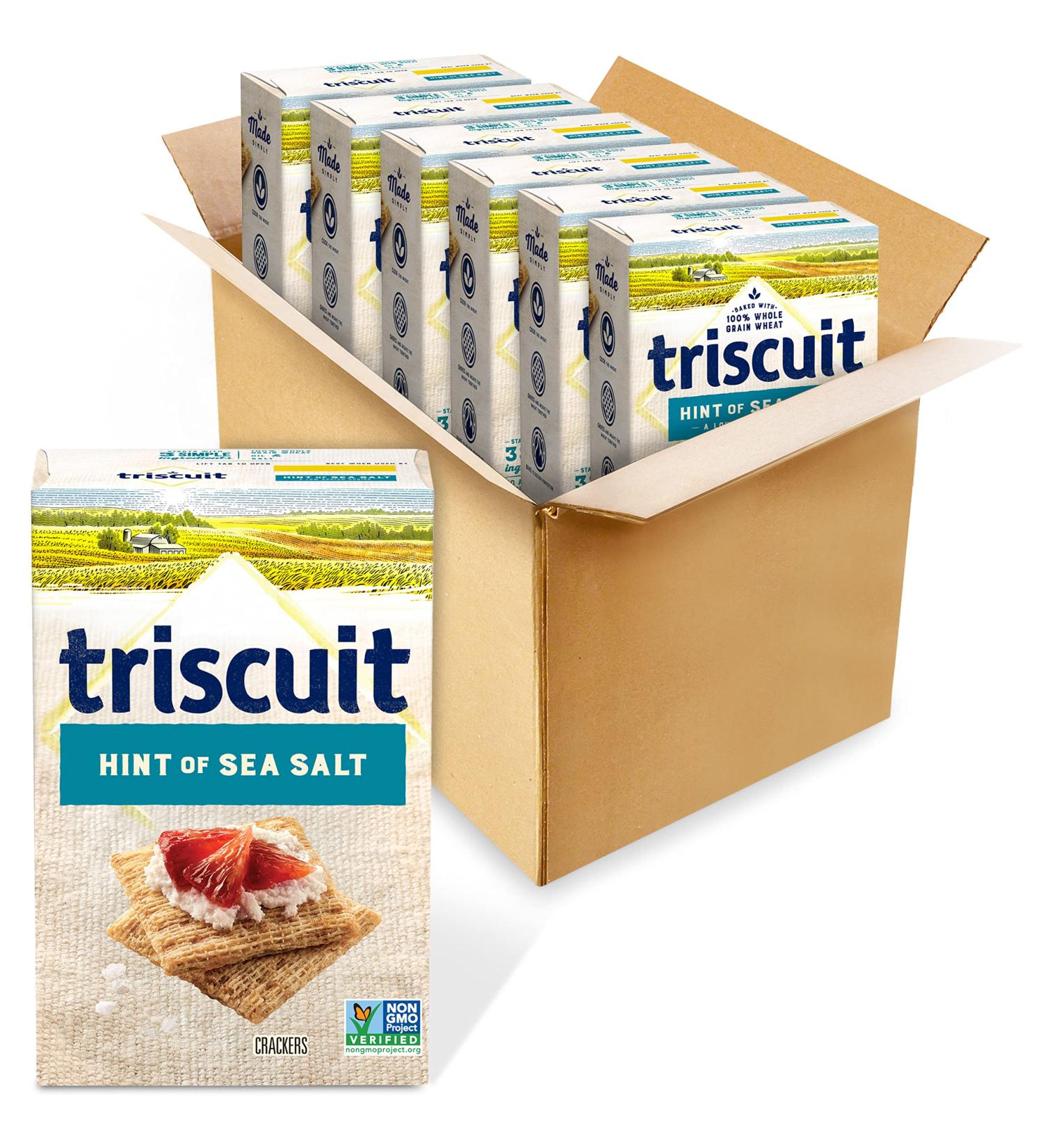 Triscuit Hint of Sea Salt Whole Grain Wheat Crackers 8.5 oz (Pack of 6) - Lightly Salted Snack Option - Buy Online on GoSupps.com