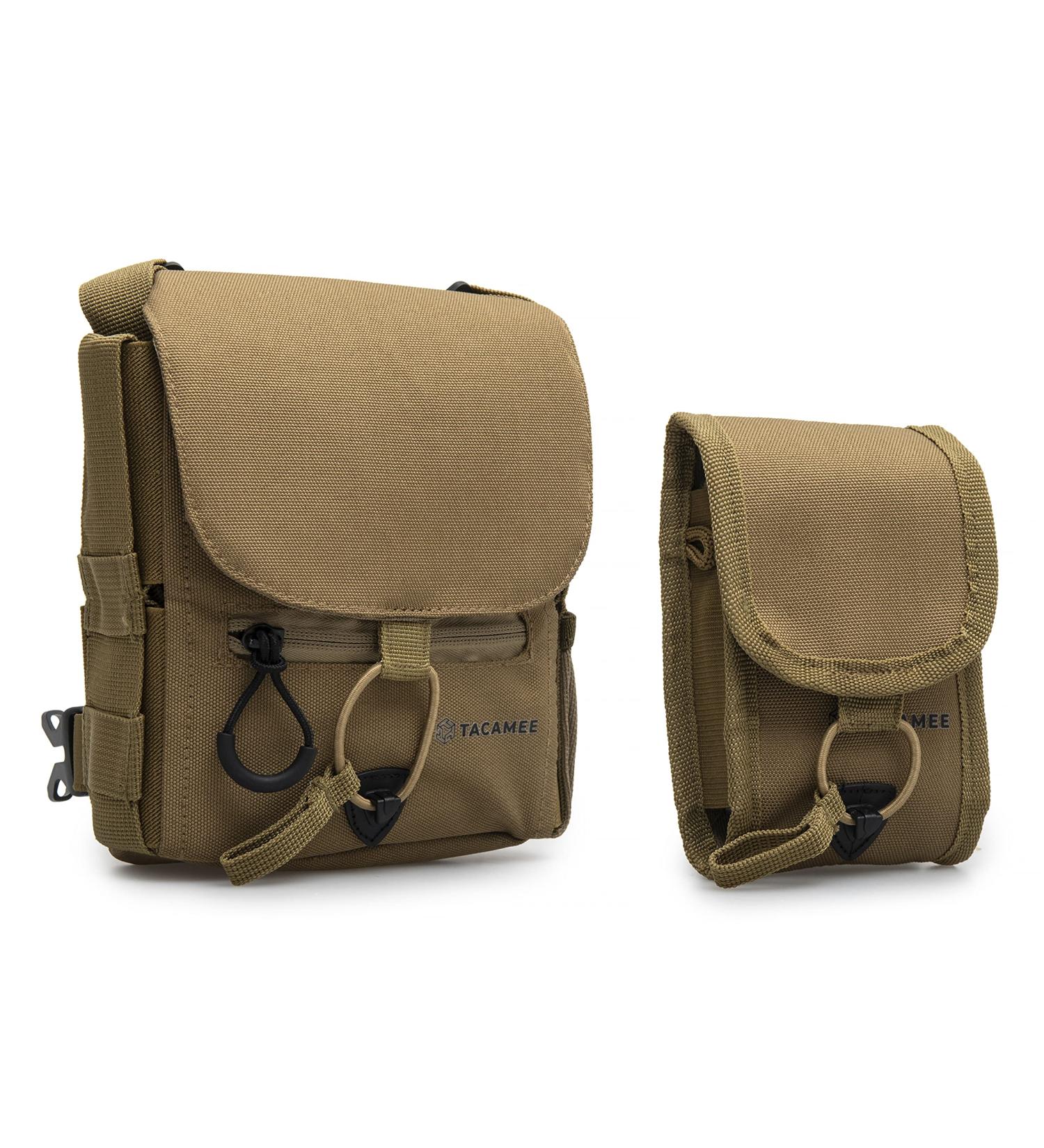 Tacamee Binocular Harness Pack - Cordura Nylon w/ Weather & Abrasion Resistance | Adjustable, Portable Case w/ Fleece Lined Interior & Range Finder Pouch, Brown - Buy Online on GoSupps.com