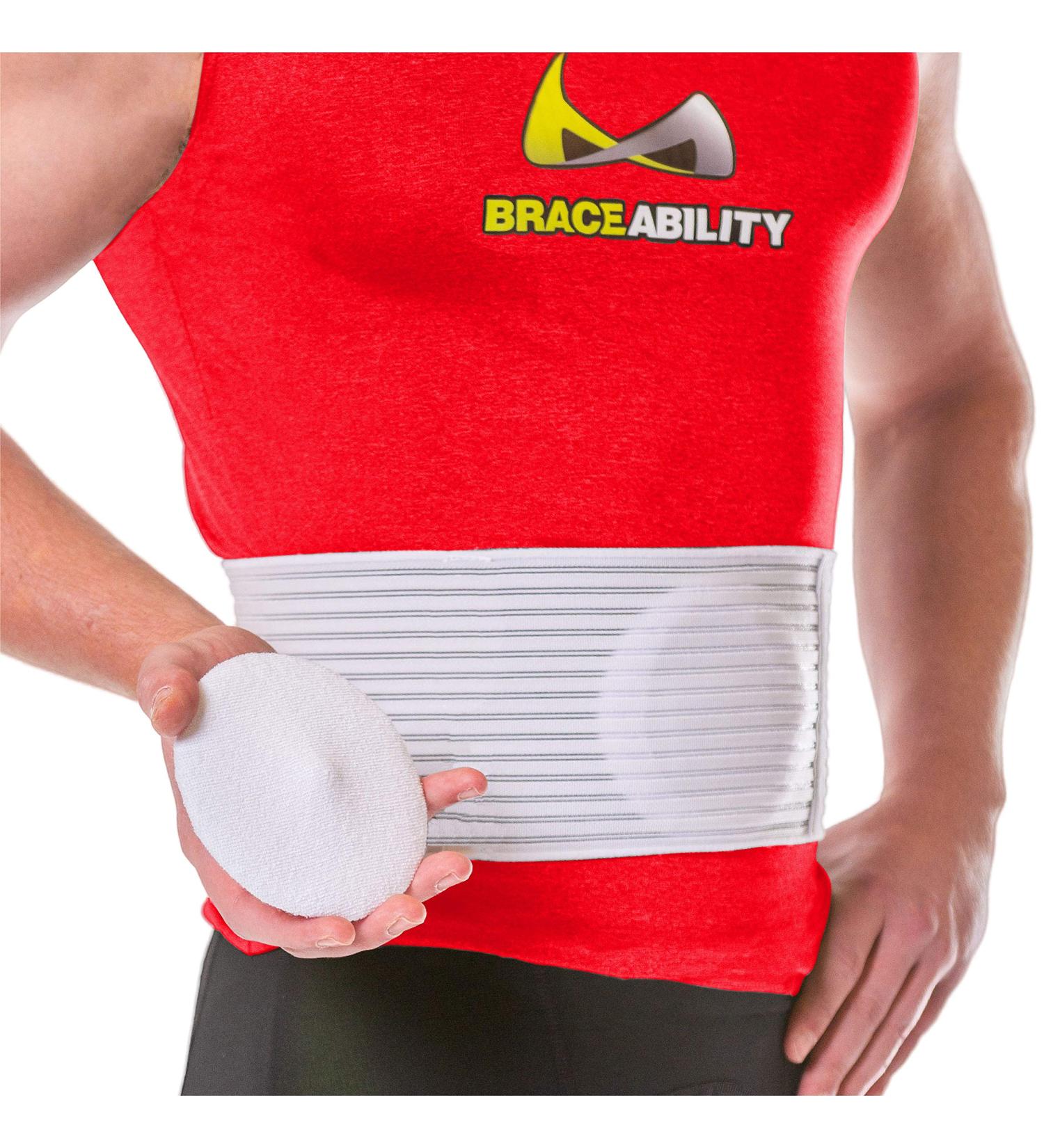 BraceAbility Hernia Belt for Men & Women | Compression Support Pad for Abdominal Hernias - L/XL 5 (38-58) - Buy Online on GoSupps.com