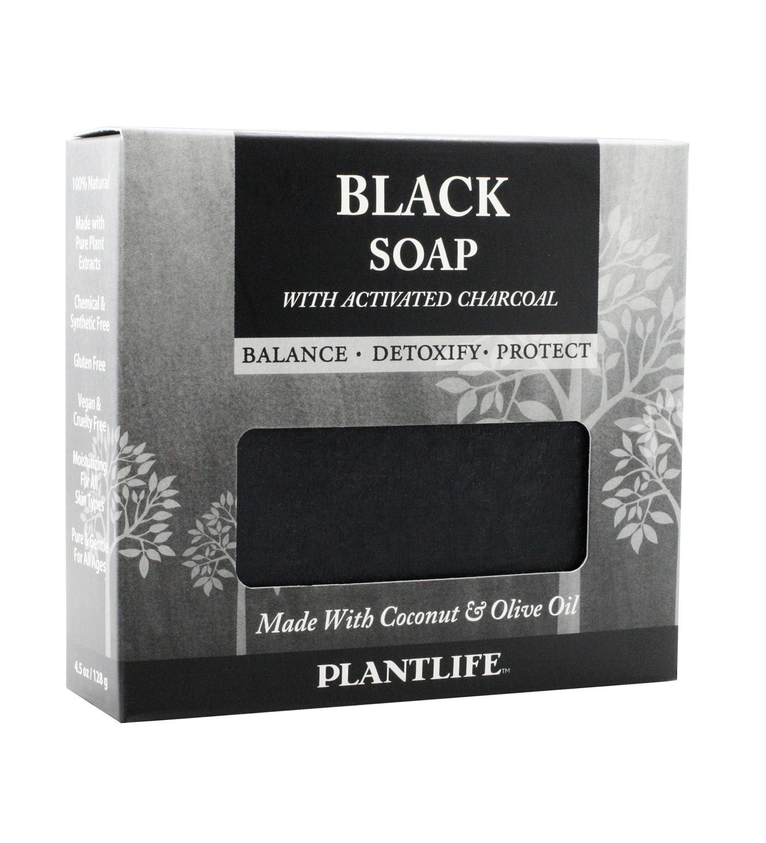 Plantlife Black Bar Soap - Hand Crafted in California with Plant-Based Ingredients - Moisturizing and Soothing 4.5oz Bar - Buy Online on GoSupps.com