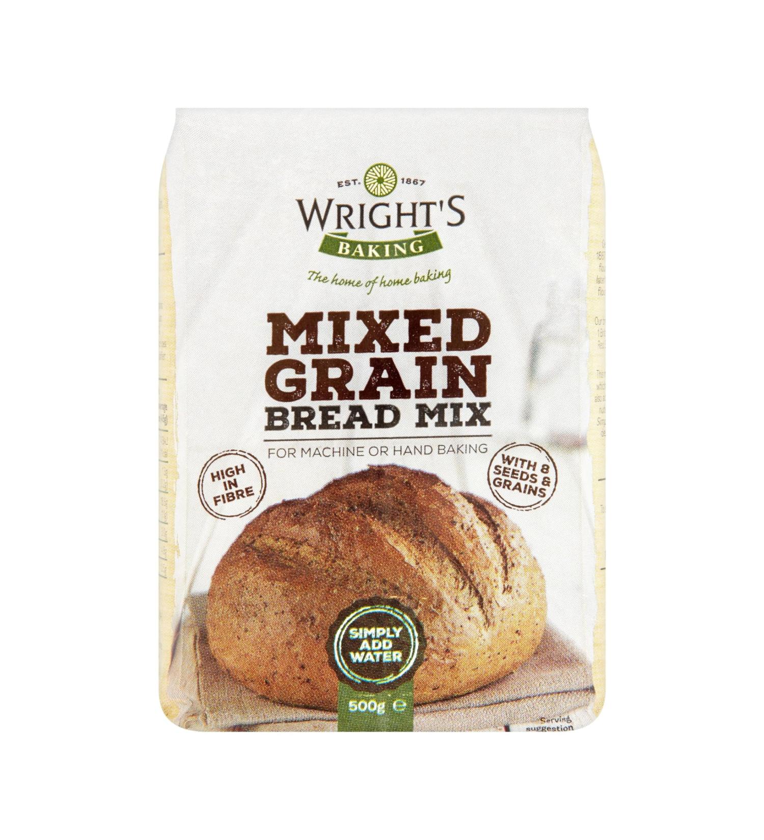 Wright's | Mixed Grain Bread Mix 500g | For Machine or Hand Baking | Suitable for Vegetarians - Buy Online on GoSupps.com