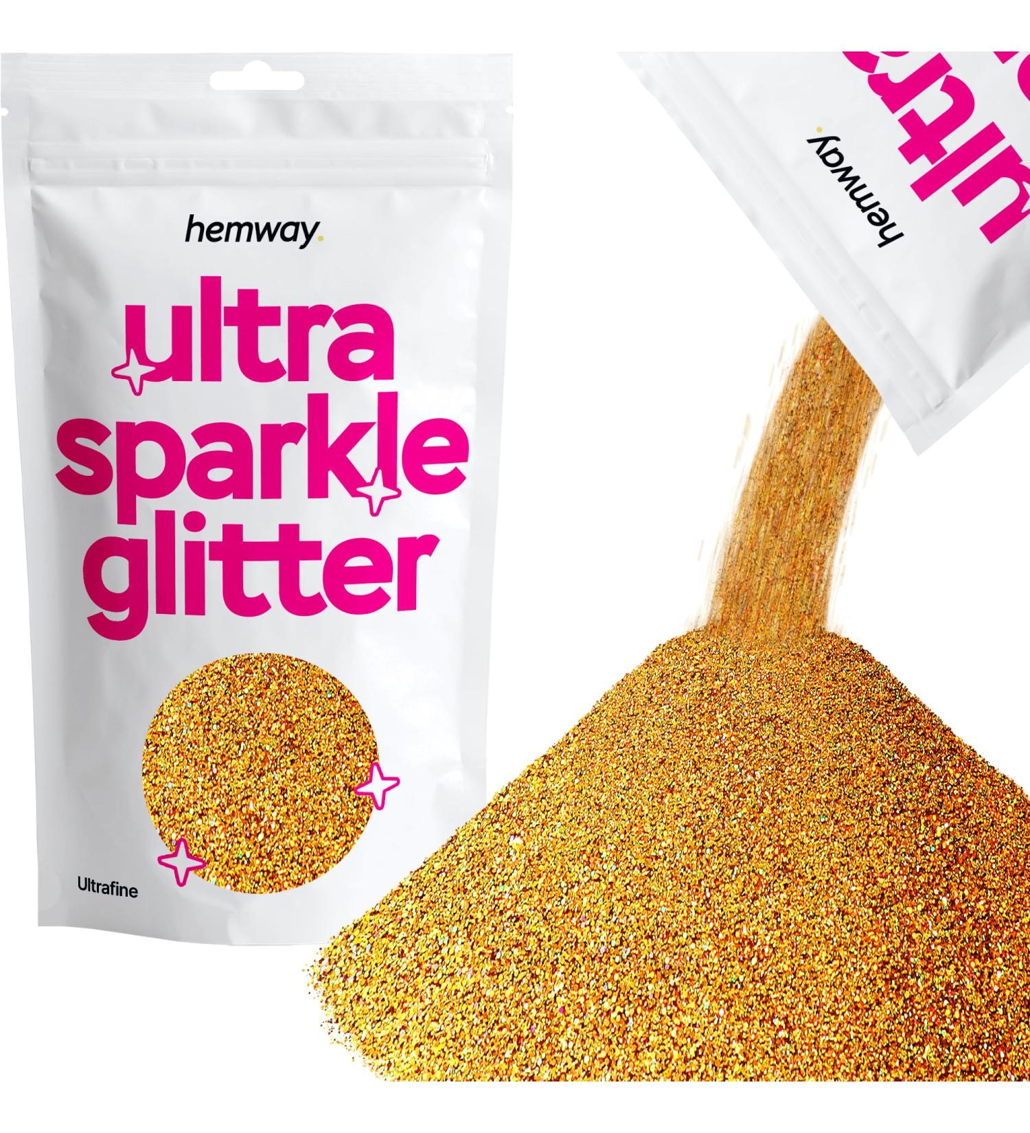 Hemway Ultra Sparkle Glitter Gold Holographic 100g - Multi-Purpose Epoxy Resin for Arts & Crafts - Cosmetic Safe for Body, Hair, Face, Nails - Ideal for Weddings, Tumblers, and More - Buy Online on GoSupps.com