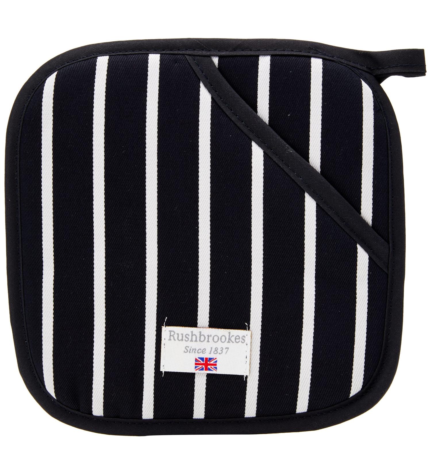 Classic Butcher's Stripe Navy Blue Cotton Pot Grab - 100% Cotton - Buy Online on GoSupps.com