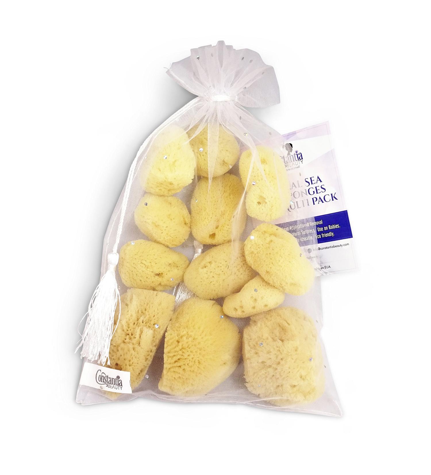 Natural Sea Silk Sponges 12pk | Size 1.5-3 | Cosmetic Use, Makeup Application & Removal | Face & Eye Cleaning | Luxury Gift Bag by Constantia Beauty - Buy Online on GoSupps.com