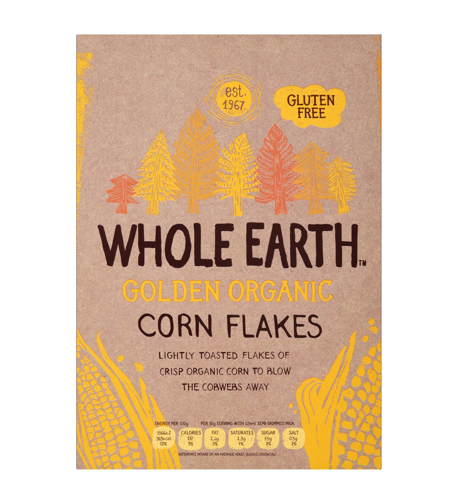 Whole Earth Golden Organic Gluten Free Cornflakes 375g - Buy Online on GoSupps.com