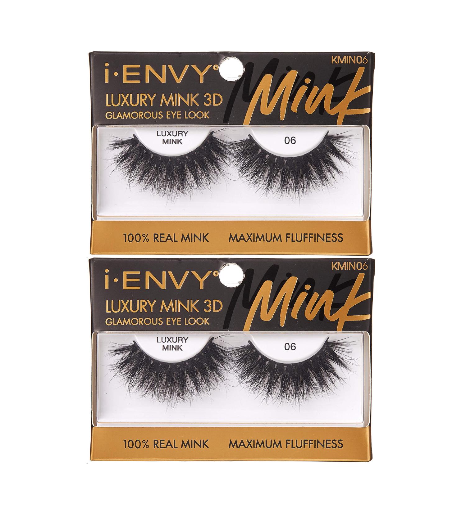 i-ENVY Luxury Mink Collection False Eyelashes - 100% Real Mink, Maximum Fluffiness, 3D Multi-Curl Angle (2 Pack) - Buy Online on GoSupps.com