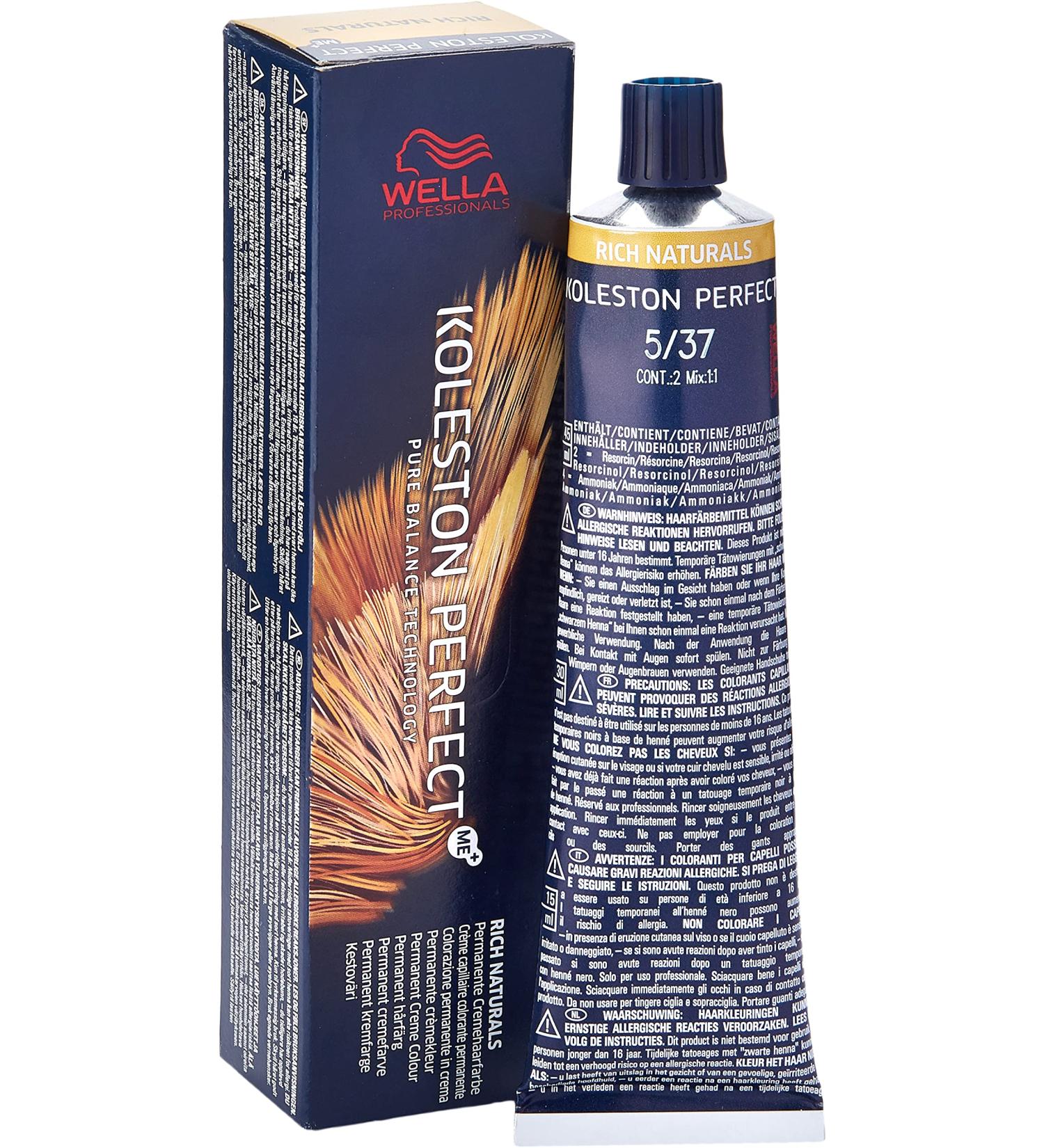WELLA Koleston Perfect MePlus Light Brown Gold-Brown Hair Colour Cream 60ml - Rich Naturals 5/37 - Buy Online on GoSupps.com