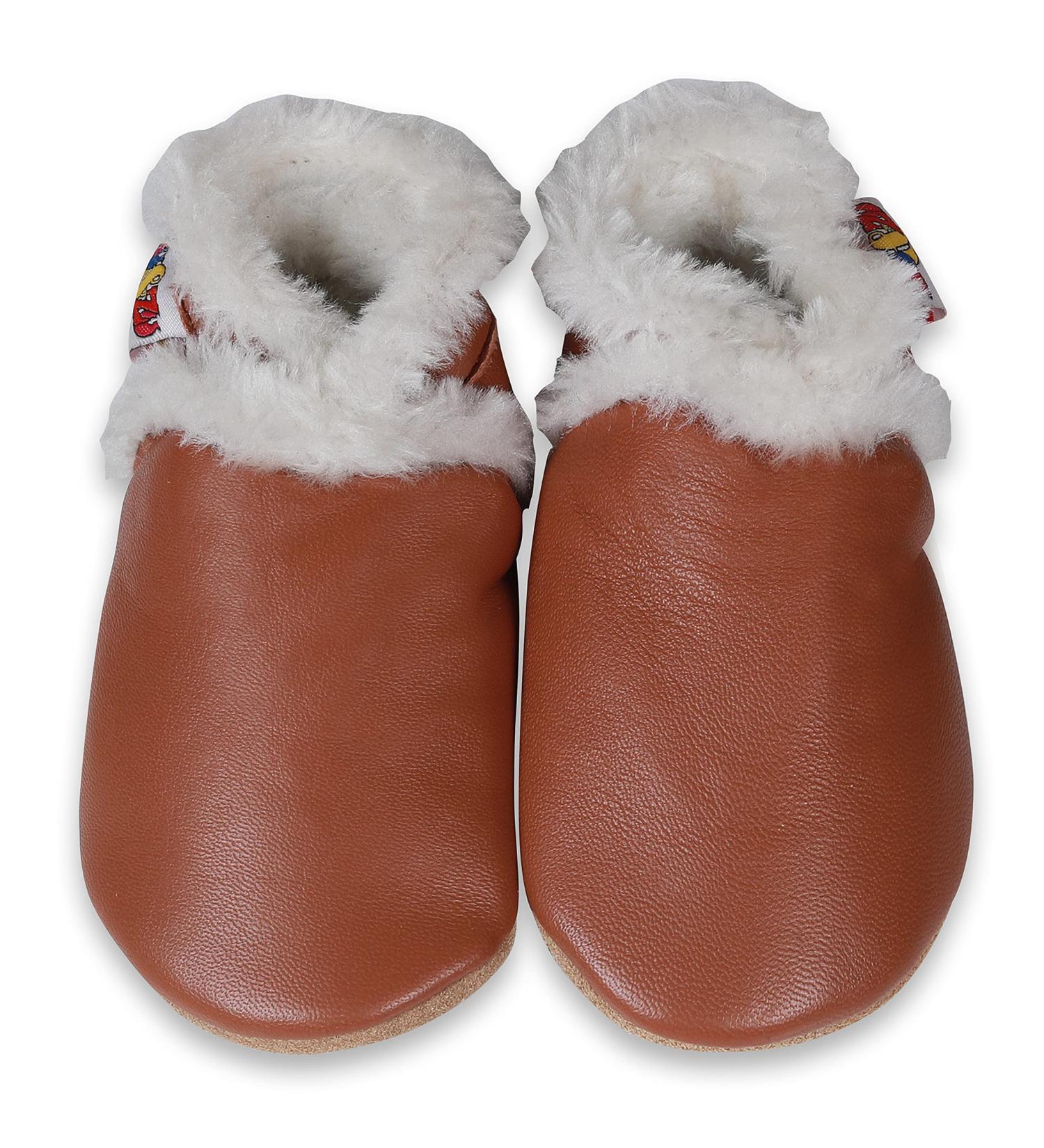 SHADOW DANCE UK Baby Shoes | Soft Sole Toddler Shoes for Boys and Girls | Newborn Leather Winter Booties (Tan, Size 31) - 0-6 Months - Buy Online on GoSupps.com