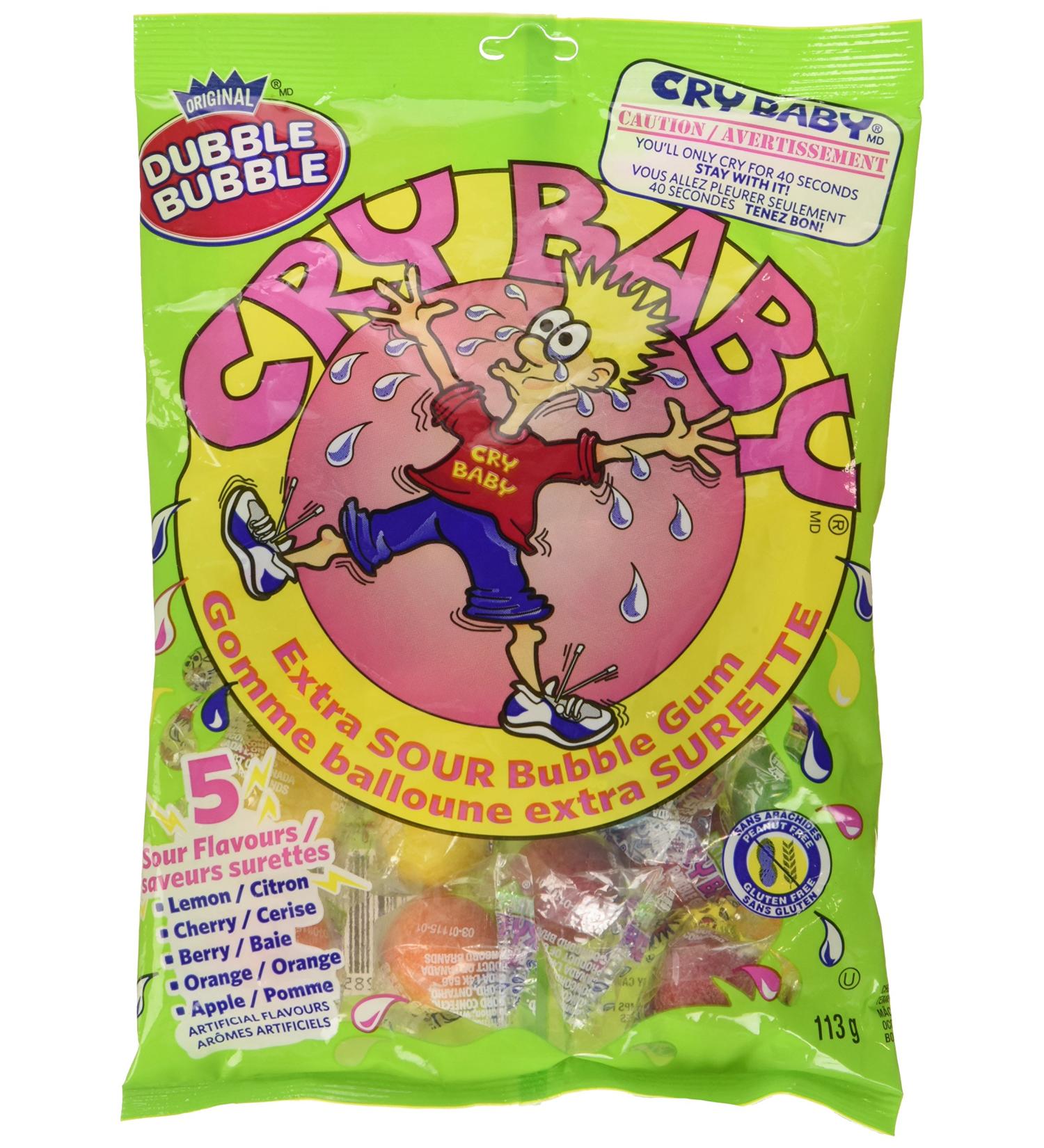 Dubble Bubble Cry Baby Extra Sour Bubble Gum 113 g (Pkg of 3) - Buy Online on GoSupps.com