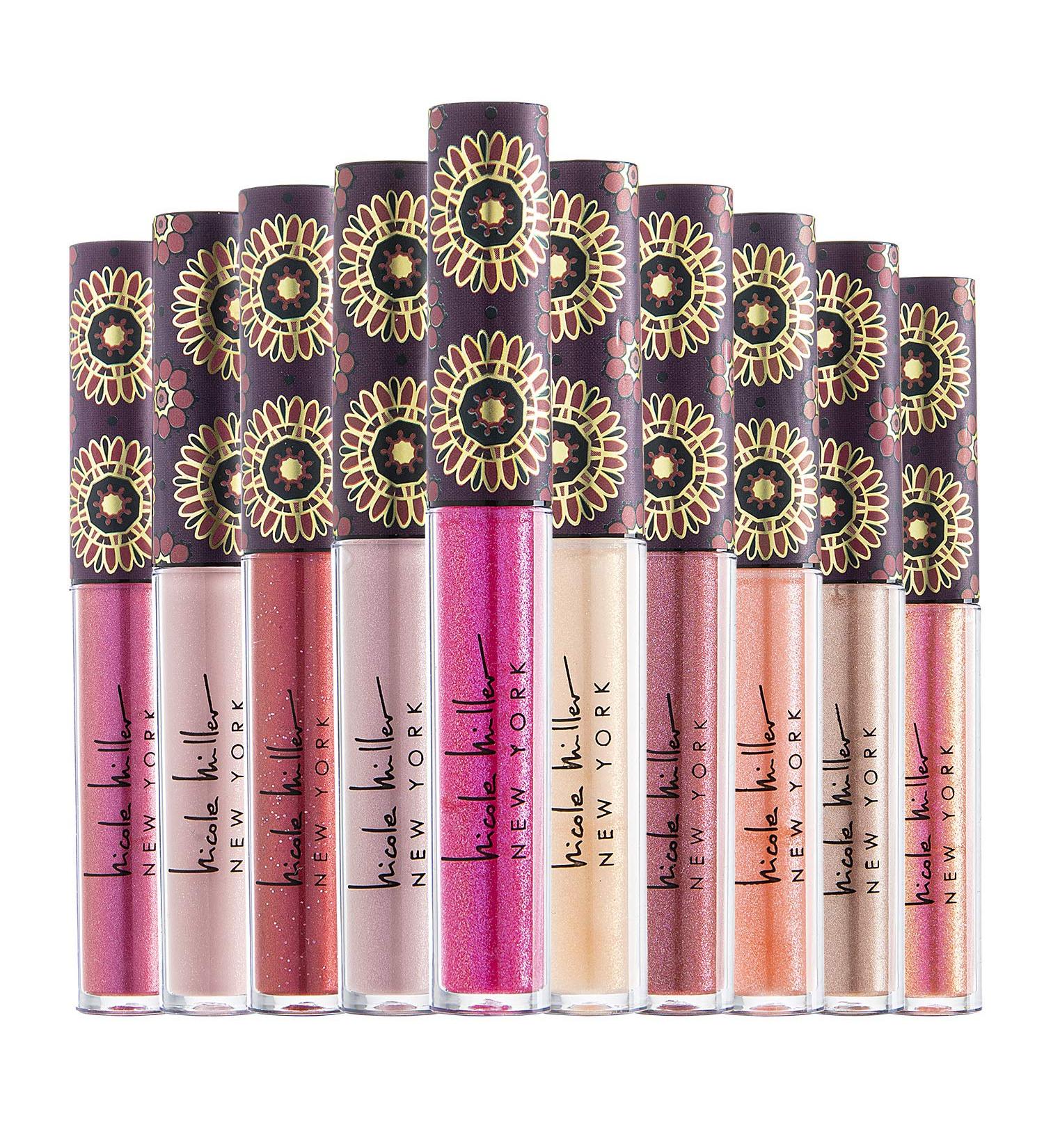 Nicole Miller 10 Pc Shimmery Lip Gloss Collection for Women and Girls - Long Lasting Color Set with Rich Purple Hues - Buy Online on GoSupps.com