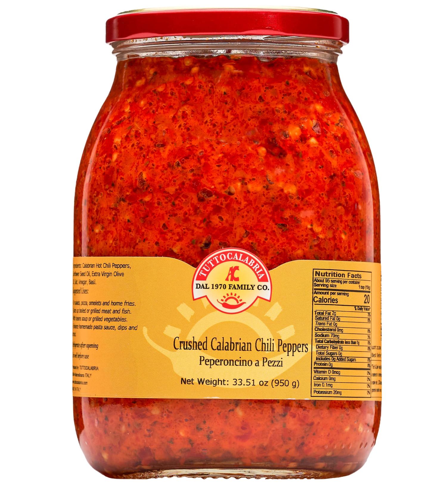 TuttoCalabria Crushed Calabrian Chili Pepper Paste 33.5 oz - All Natural Non-GMO Spread from Italy - Buy Online on GoSupps.com