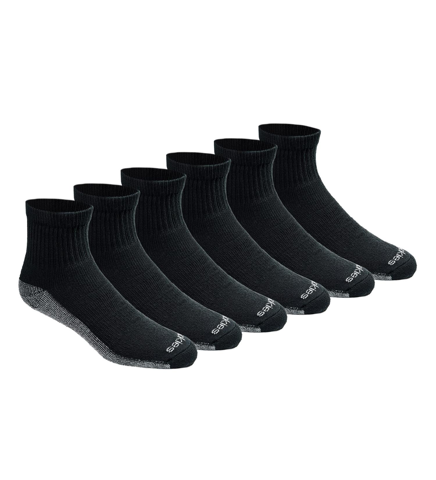 Dickies Men's Dri-Tech Moisture Control Quarter Socks 12-15 Black (6 Pack) - Size 12-15 - Buy Online on GoSupps.com