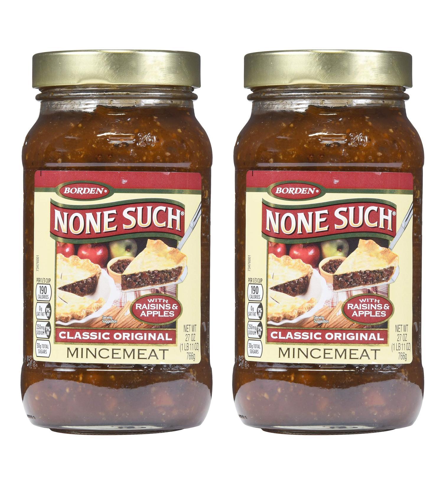 Borden Naturals Mincemeat Pie Filling and Topping | (2) 27 oz Jars | Gourmet, All Natural, High Fructose Corn Syrup Free - Buy Online on GoSupps.com